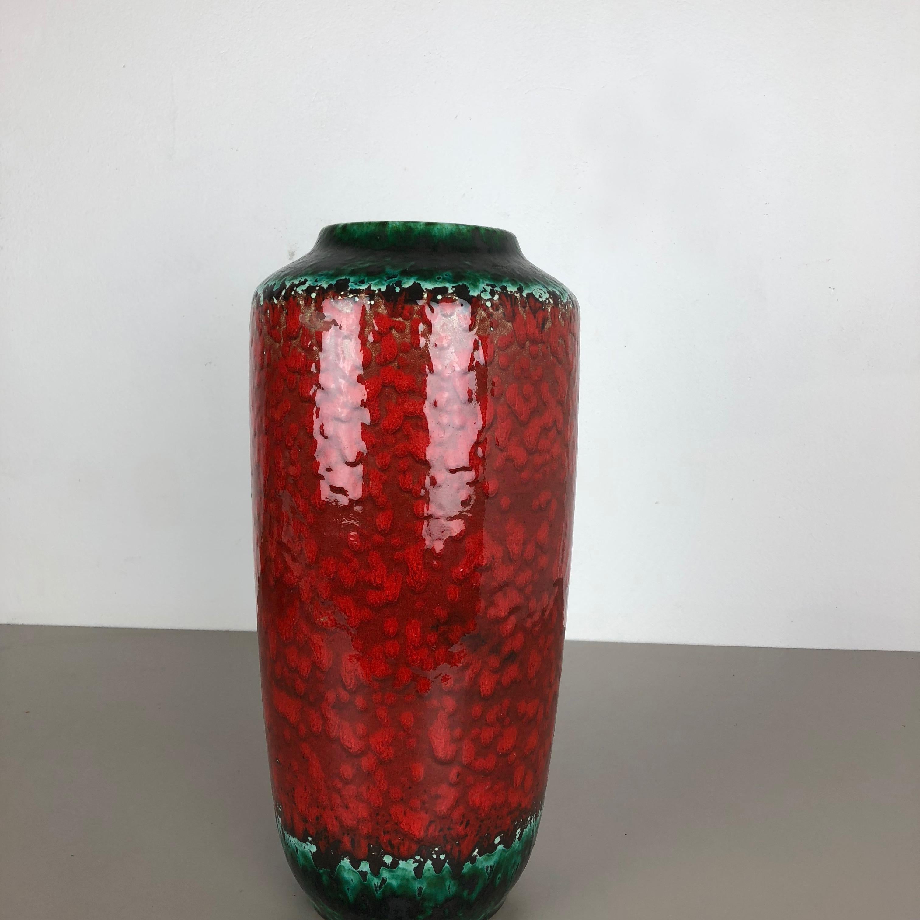 Mid-Century Modern Large Pottery Fat Lava Multi-Color 517-45 Floor Vase Made by Scheurich, 1970s