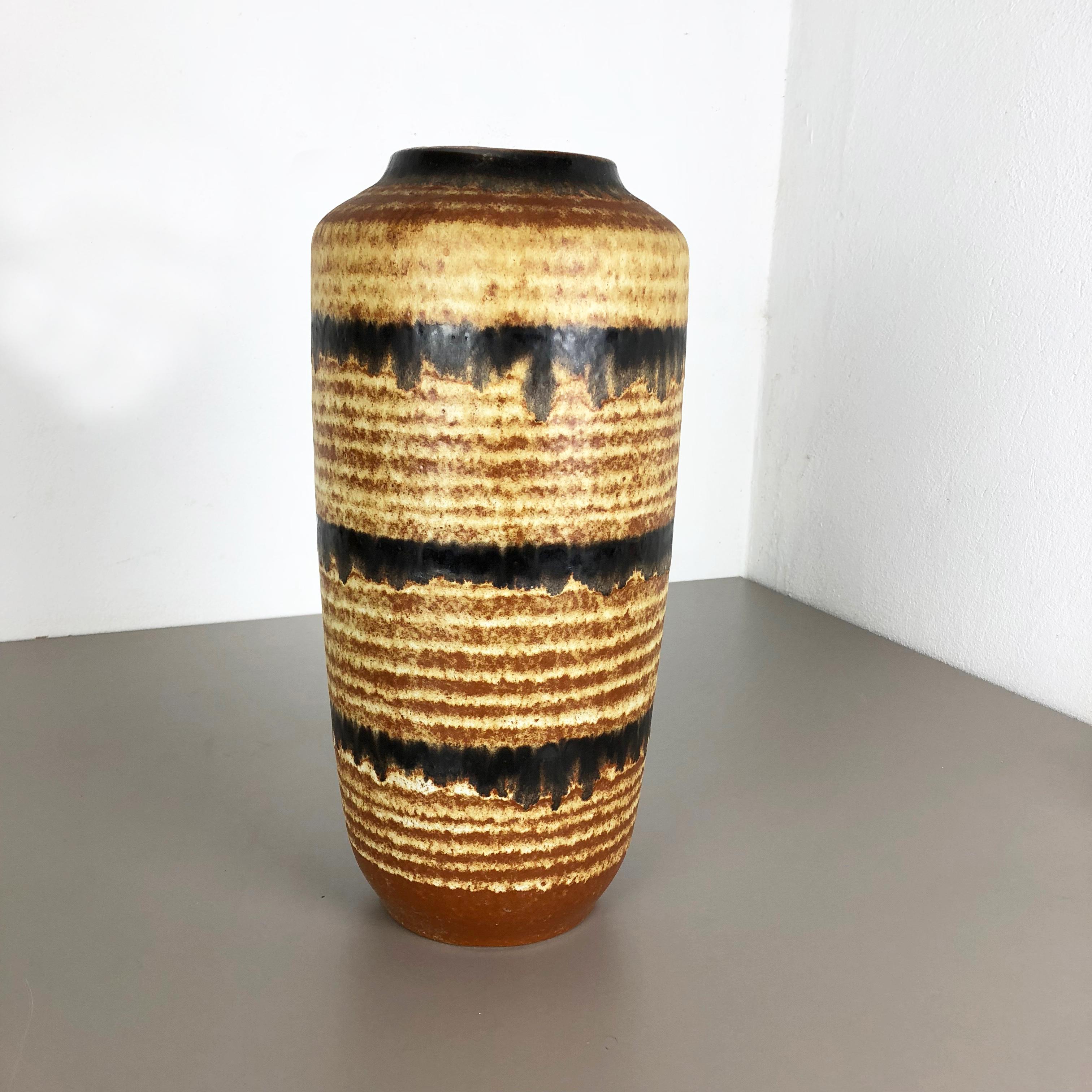 Mid-Century Modern Large Pottery Fat Lava Multi-Color 517-45 Floor Vase Made by Scheurich, 1970s For Sale