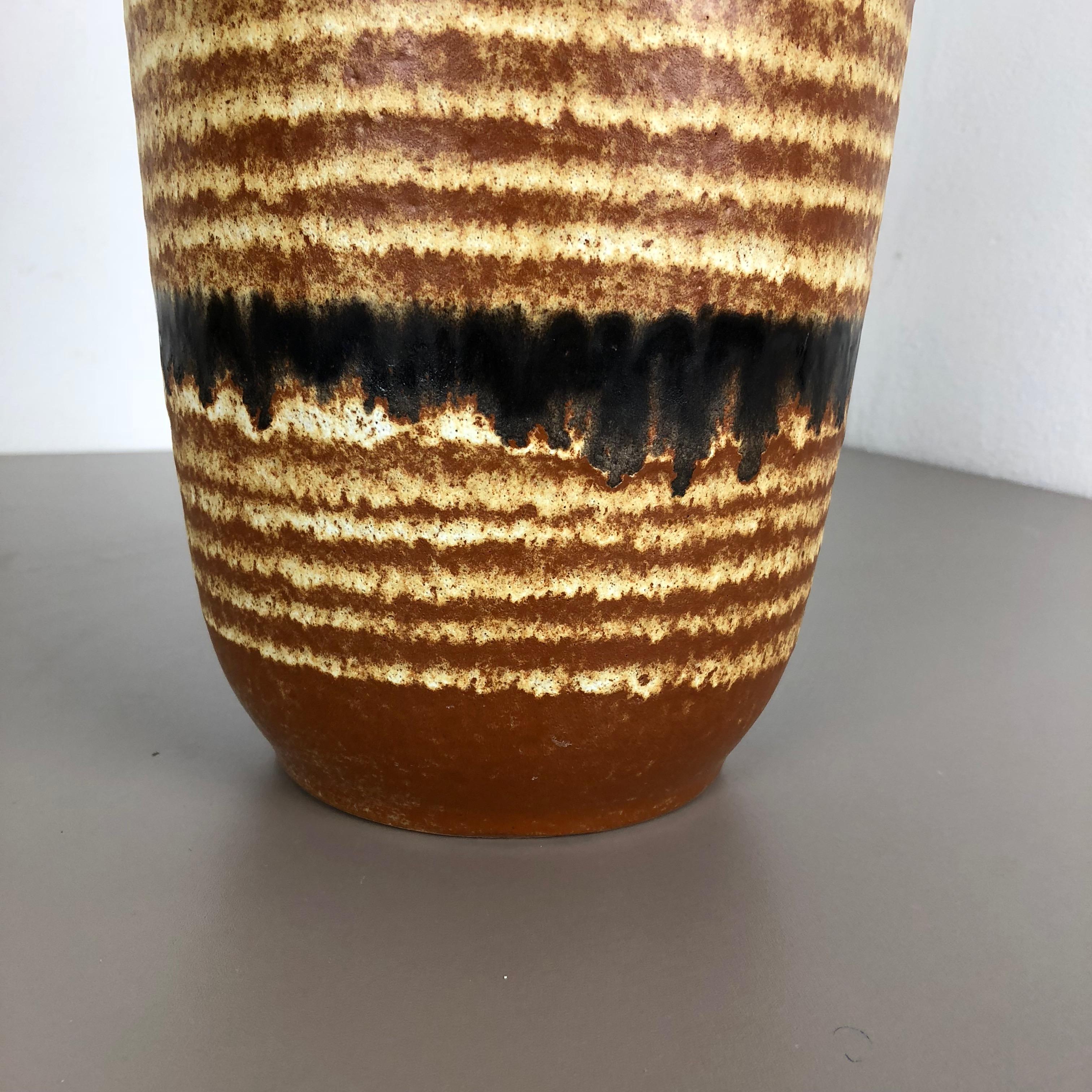 Mid-Century Modern Large Pottery Fat Lava Multi-Color 517-45 Floor Vase Made by Scheurich, 1970s