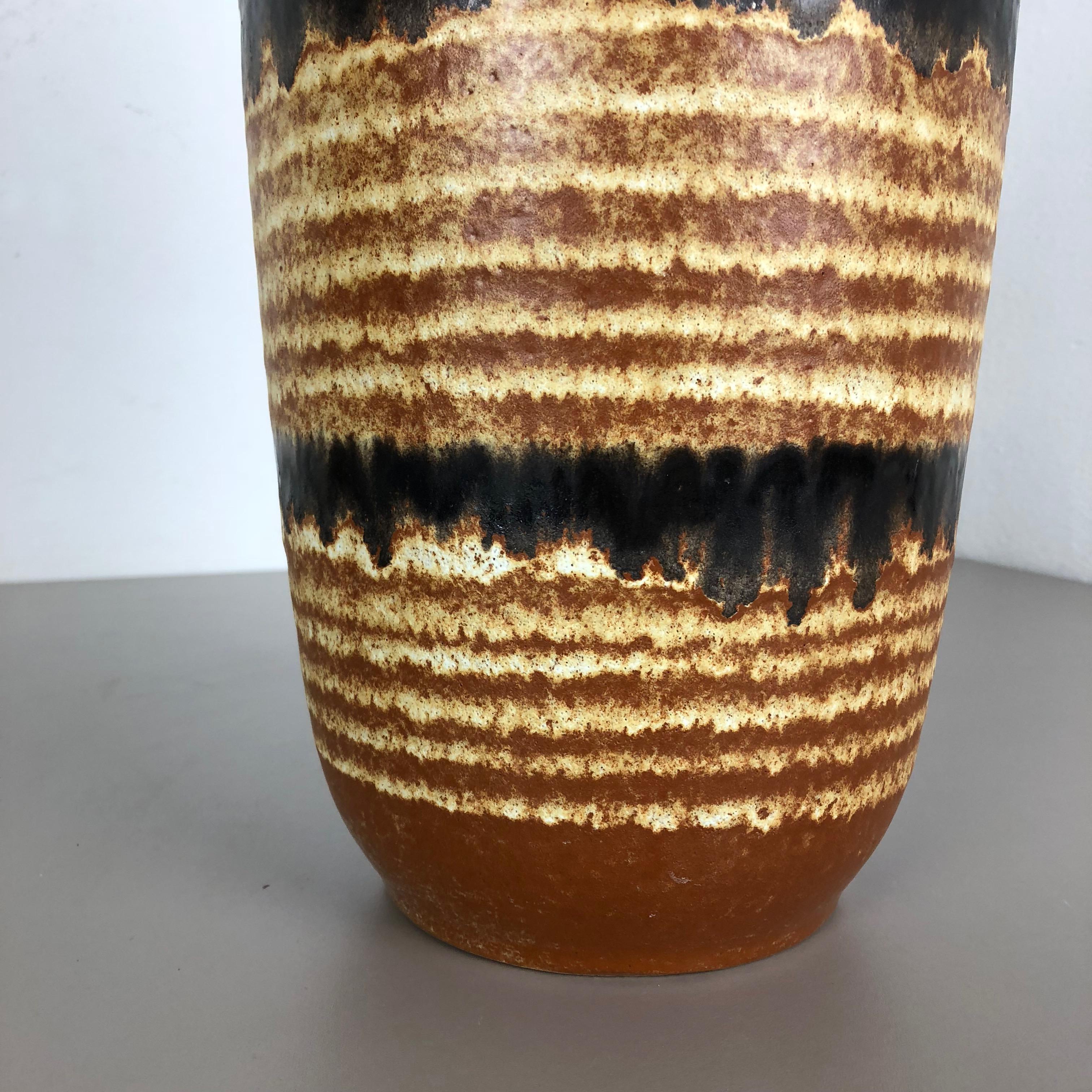 German Large Pottery Fat Lava Multi-Color 517-45 Floor Vase Made by Scheurich, 1970s