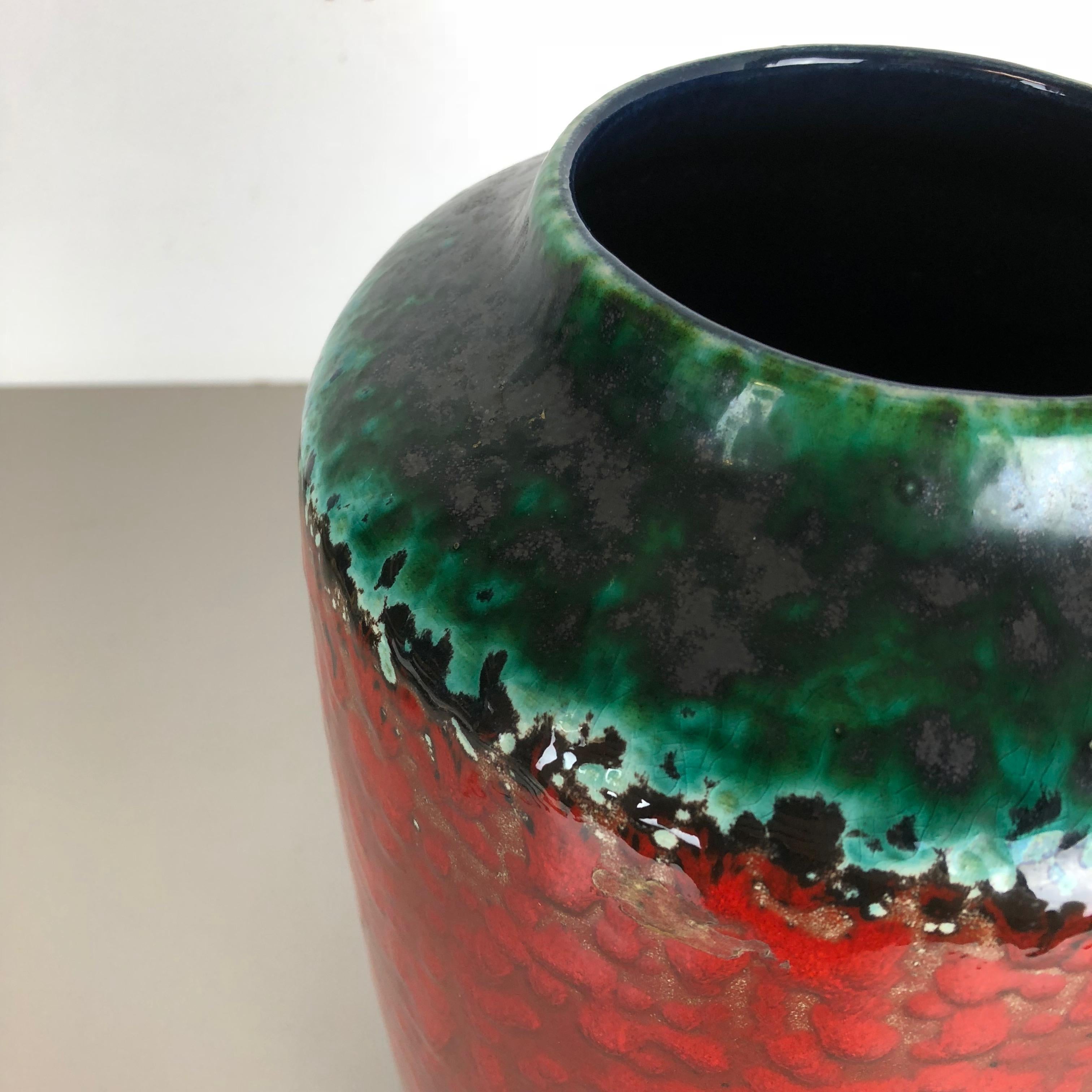 Ceramic Large Pottery Fat Lava Multi-Color 517-45 Floor Vase Made by Scheurich, 1970s