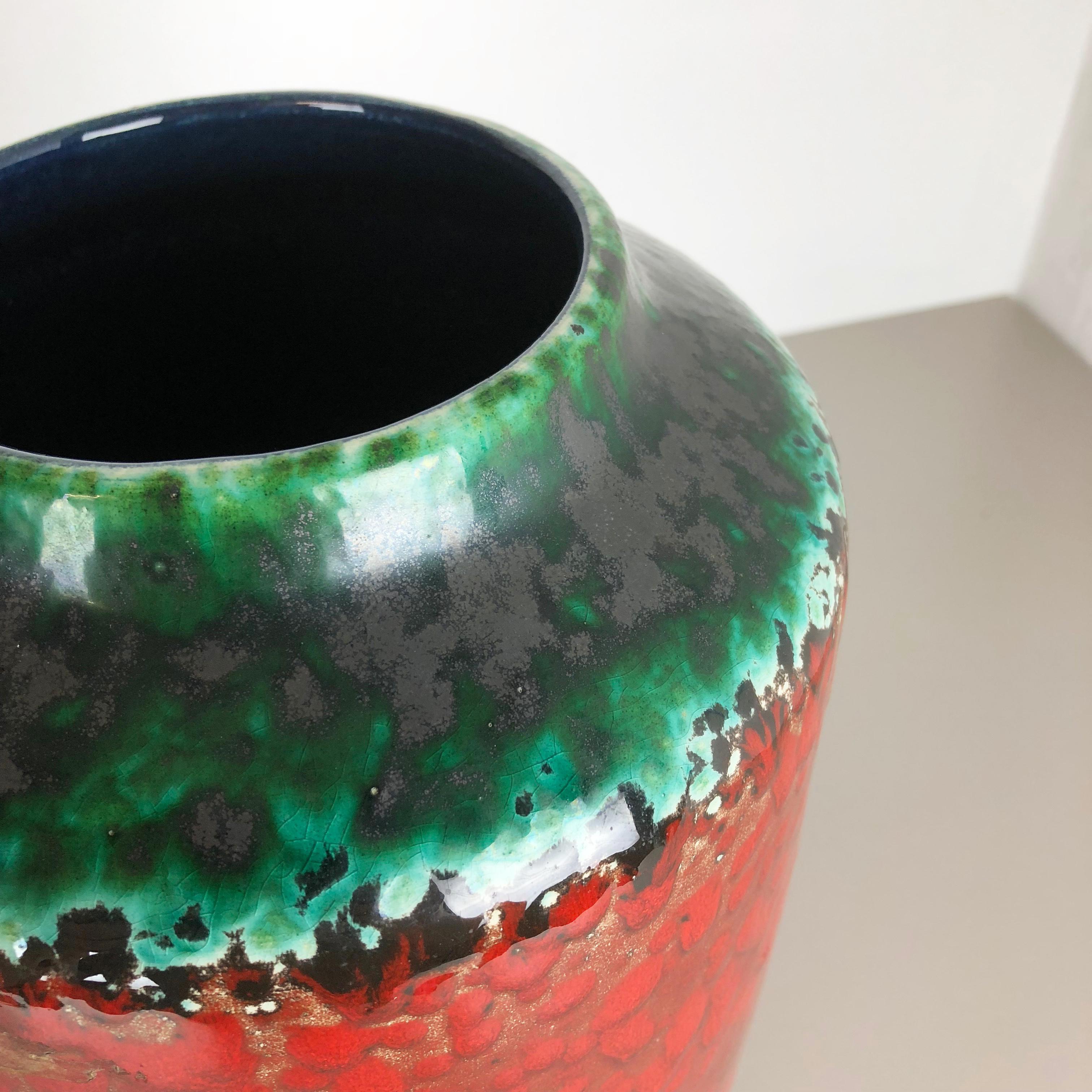 Ceramic Large Pottery Fat Lava Multi-Color 517-45 Floor Vase Made by Scheurich, 1970s For Sale