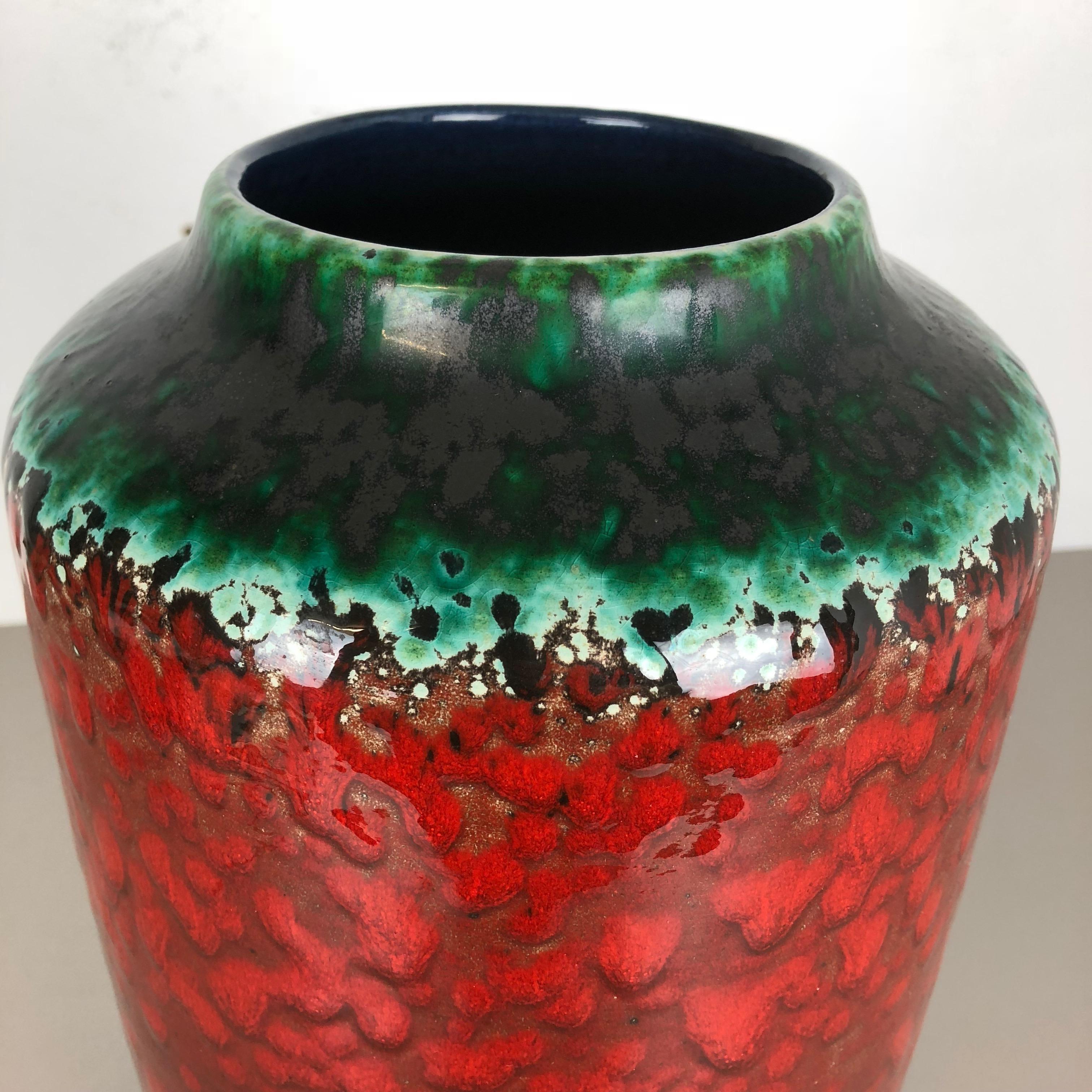 Large Pottery Fat Lava Multi-Color 517-45 Floor Vase Made by Scheurich, 1970s For Sale 1