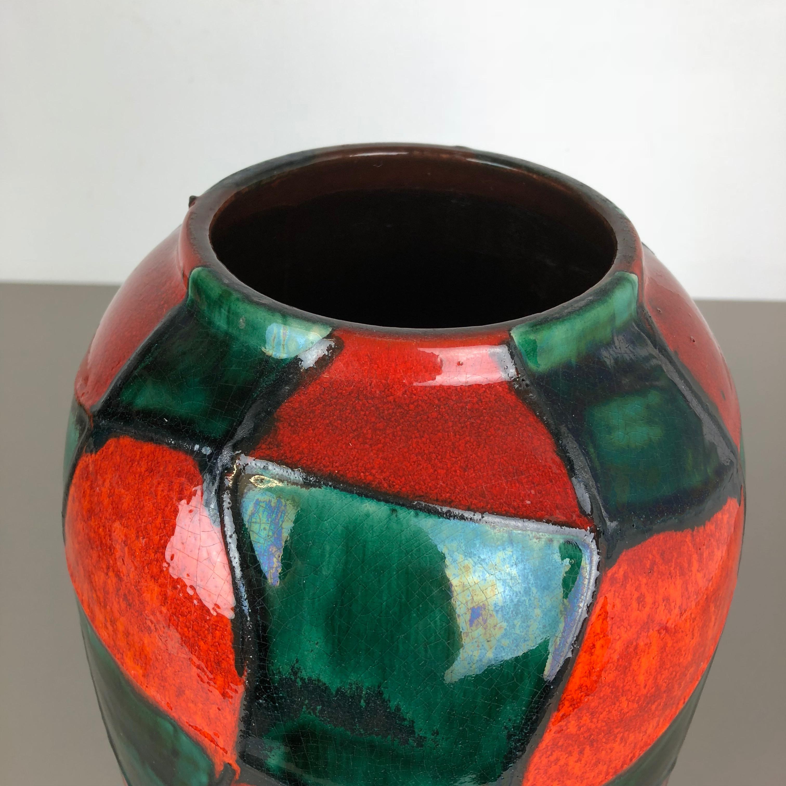 Large Pottery Fat Lava Multi-Color 546-41 Floor Vase Made by Scheurich, 1970s 3