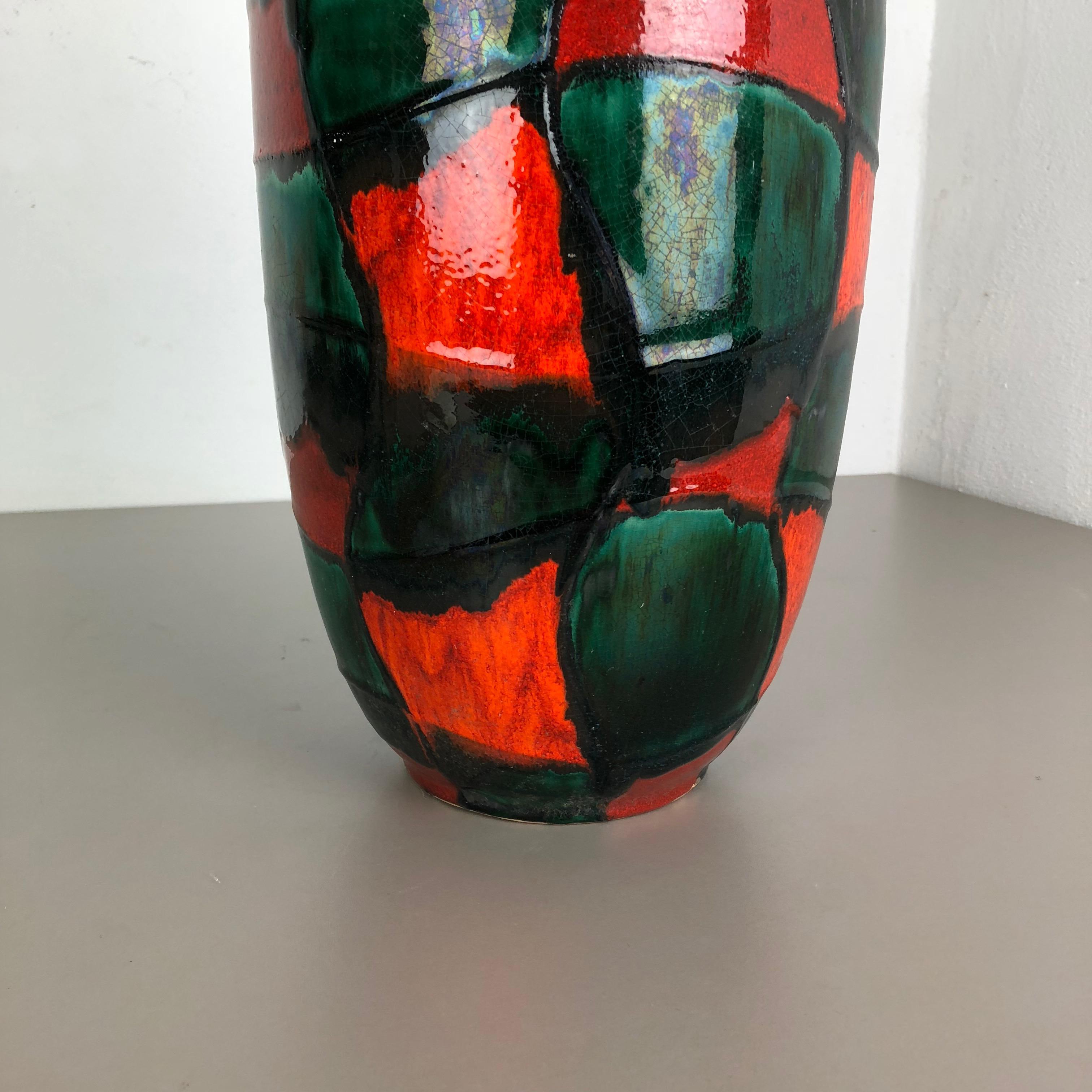 Mid-Century Modern Large Pottery Fat Lava Multi-Color 546-41 Floor Vase Made by Scheurich, 1970s