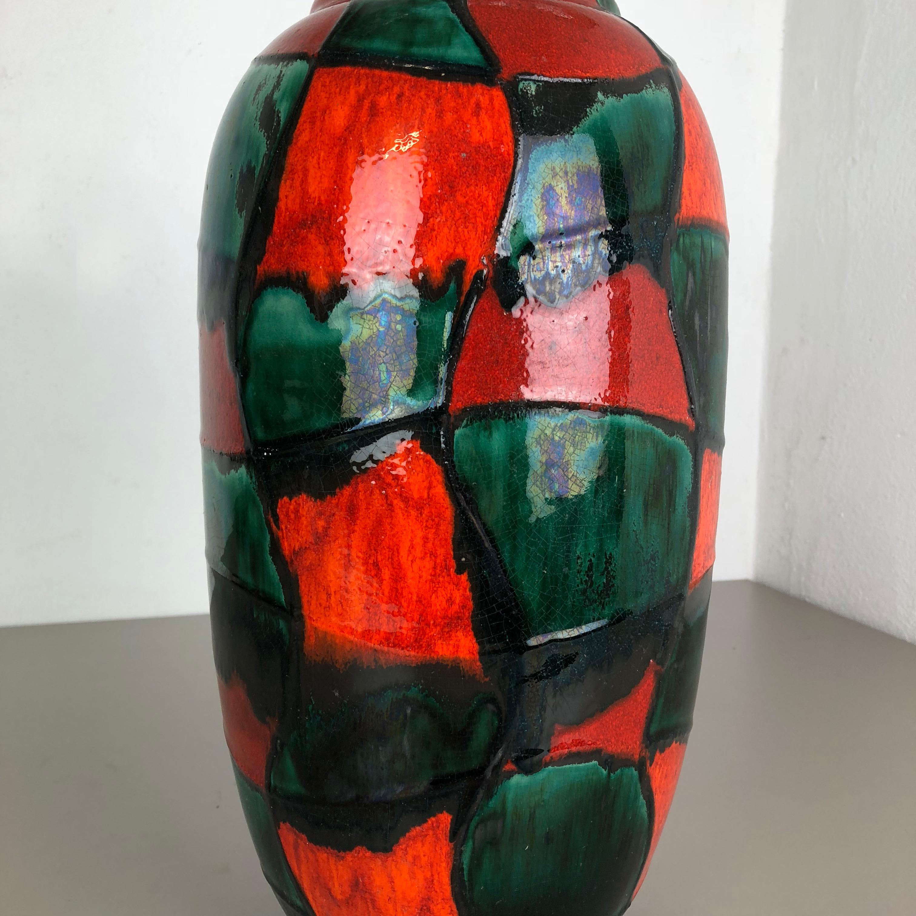 Large Pottery Fat Lava Multi-Color 546-41 Floor Vase Made by Scheurich, 1970s In Good Condition In Kirchlengern, DE
