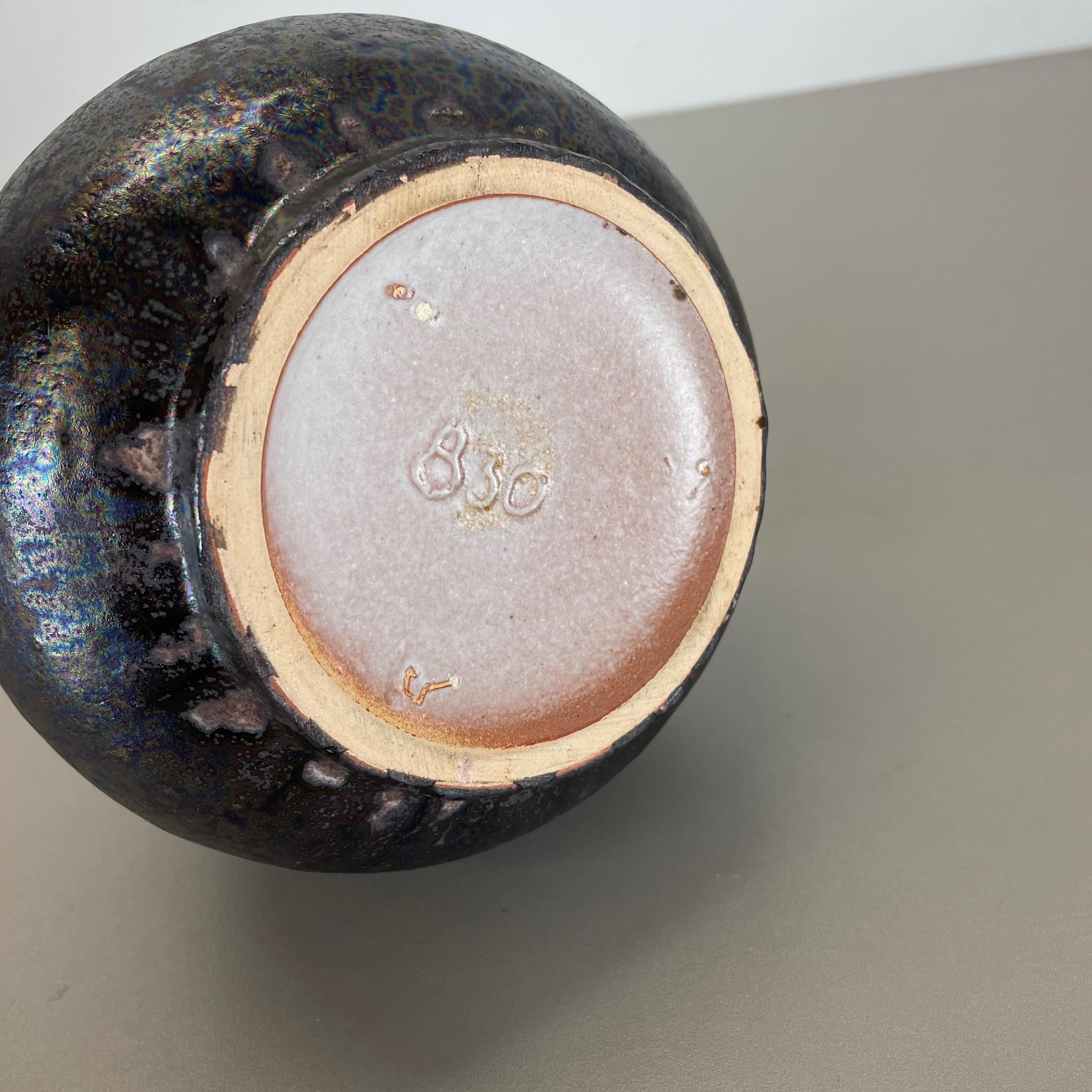 Grand vase en poterie lave grasse multicolore « 830 » fabriqué par Ruscha, 1970 en vente 9