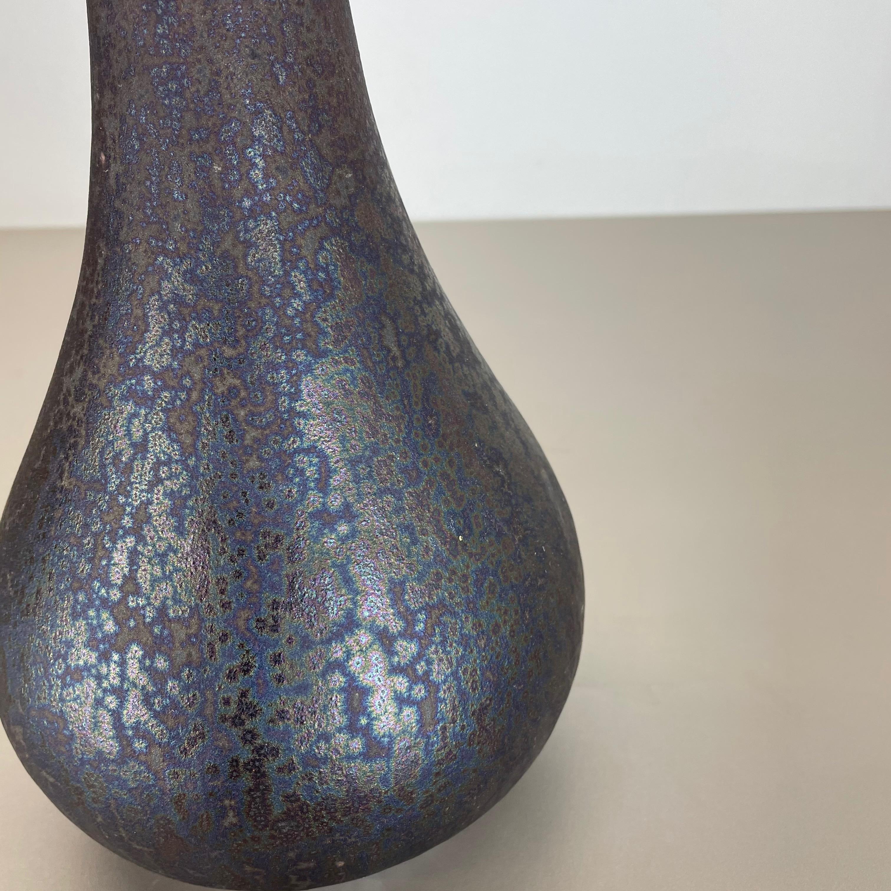 20ième siècle Grand vase en poterie lave grasse multicolore « 830 » fabriqué par Ruscha, 1970 en vente