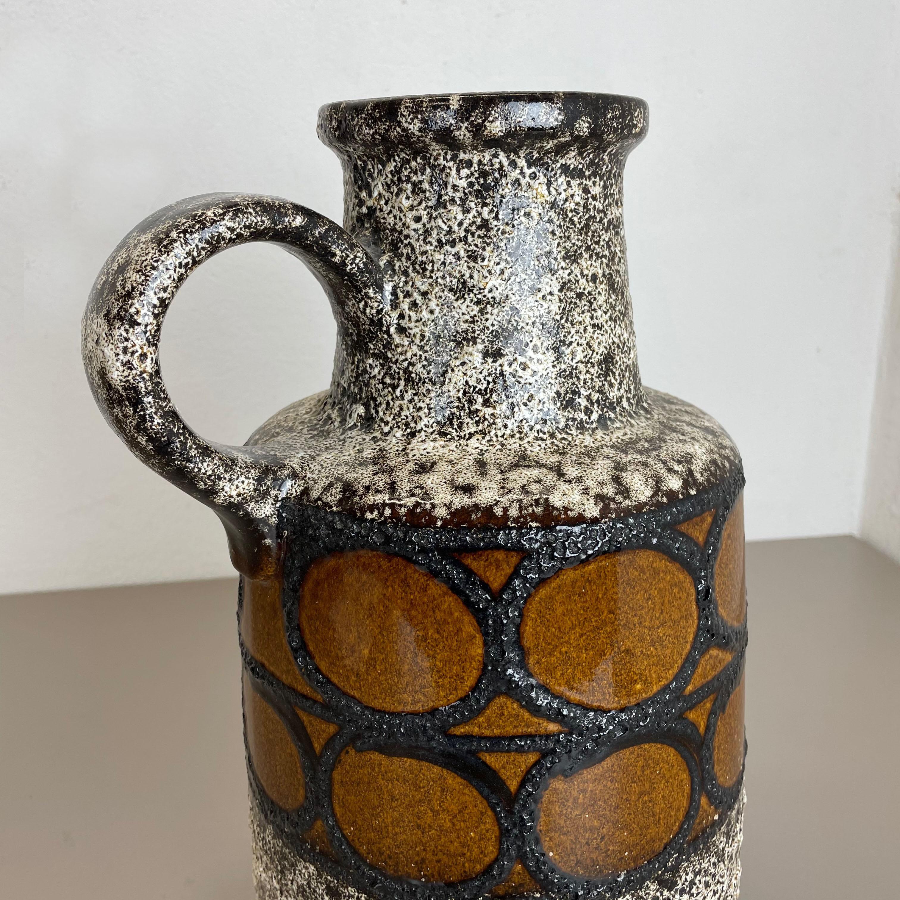 Large Pottery Fat Lava Multi-Color Floor Vase 408-40 Made by Scheurich, 1970s For Sale 5