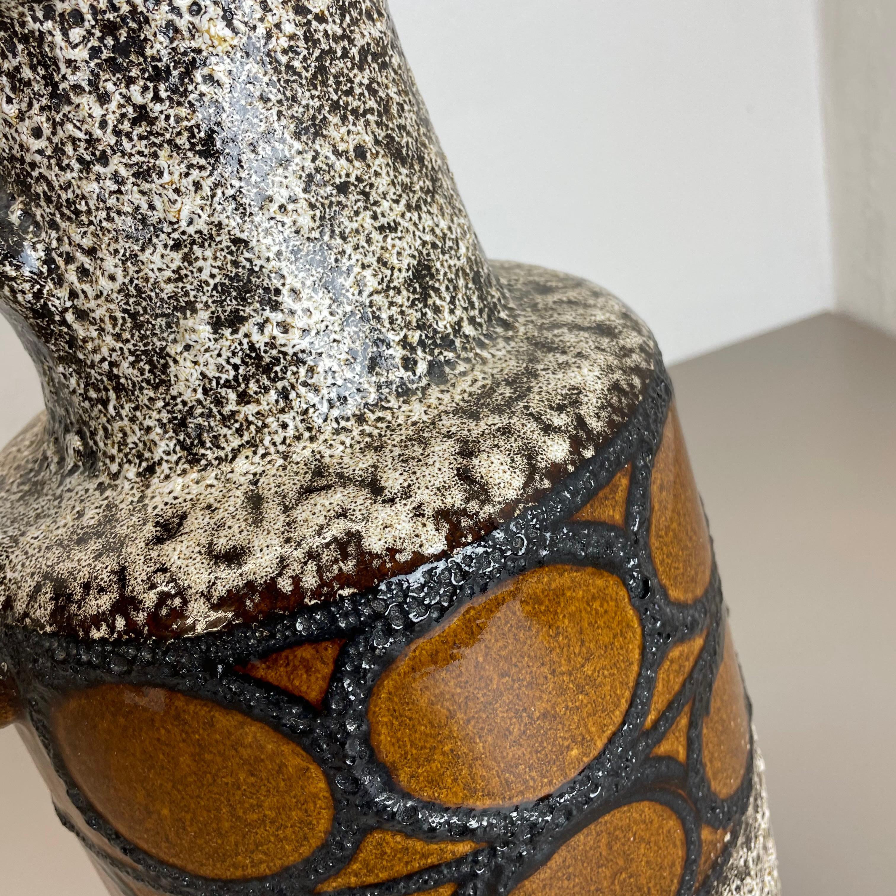 Large Pottery Fat Lava Multi-Color Floor Vase 408-40 Made by Scheurich, 1970s For Sale 7