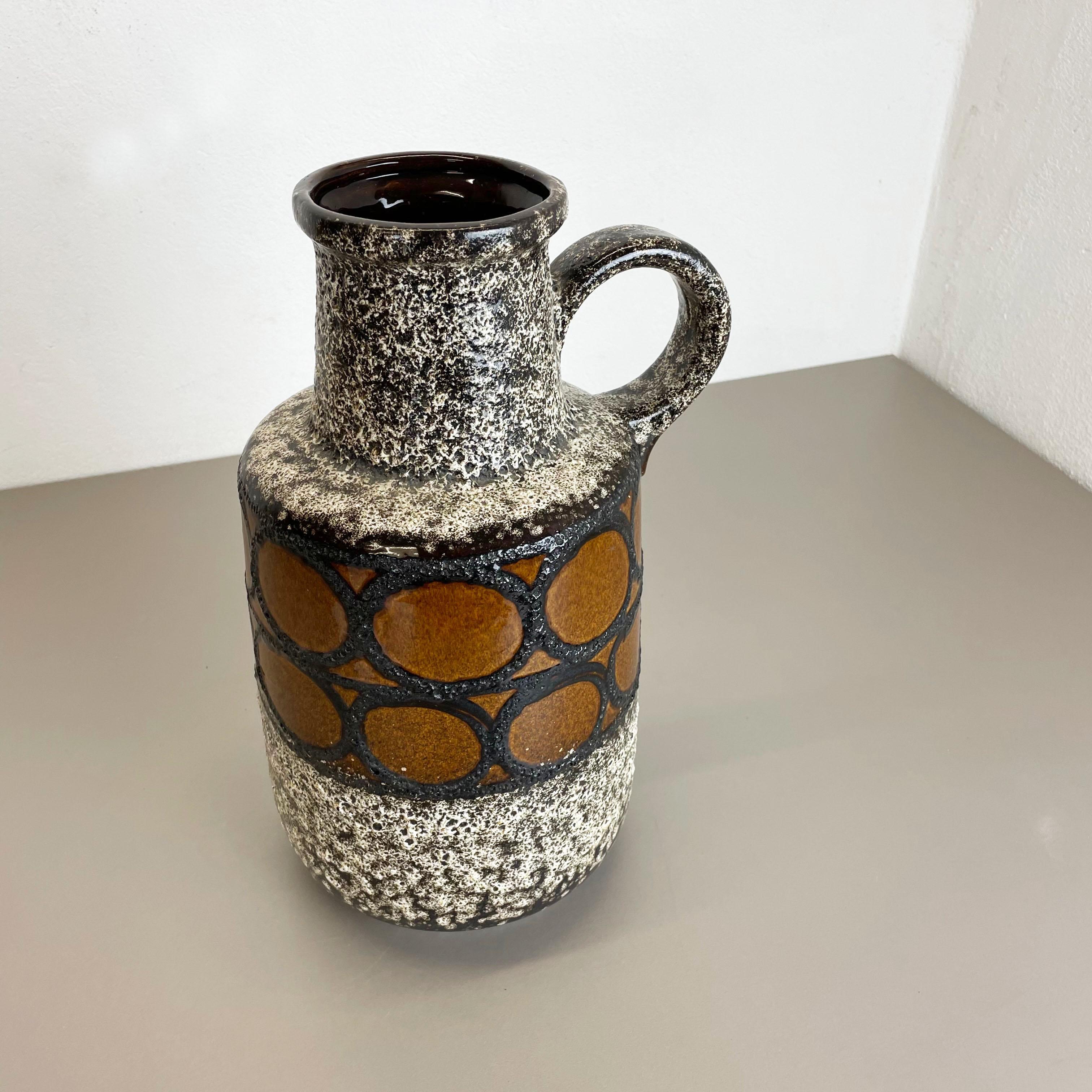 German Large Pottery Fat Lava Multi-Color Floor Vase 408-40 Made by Scheurich, 1970s For Sale
