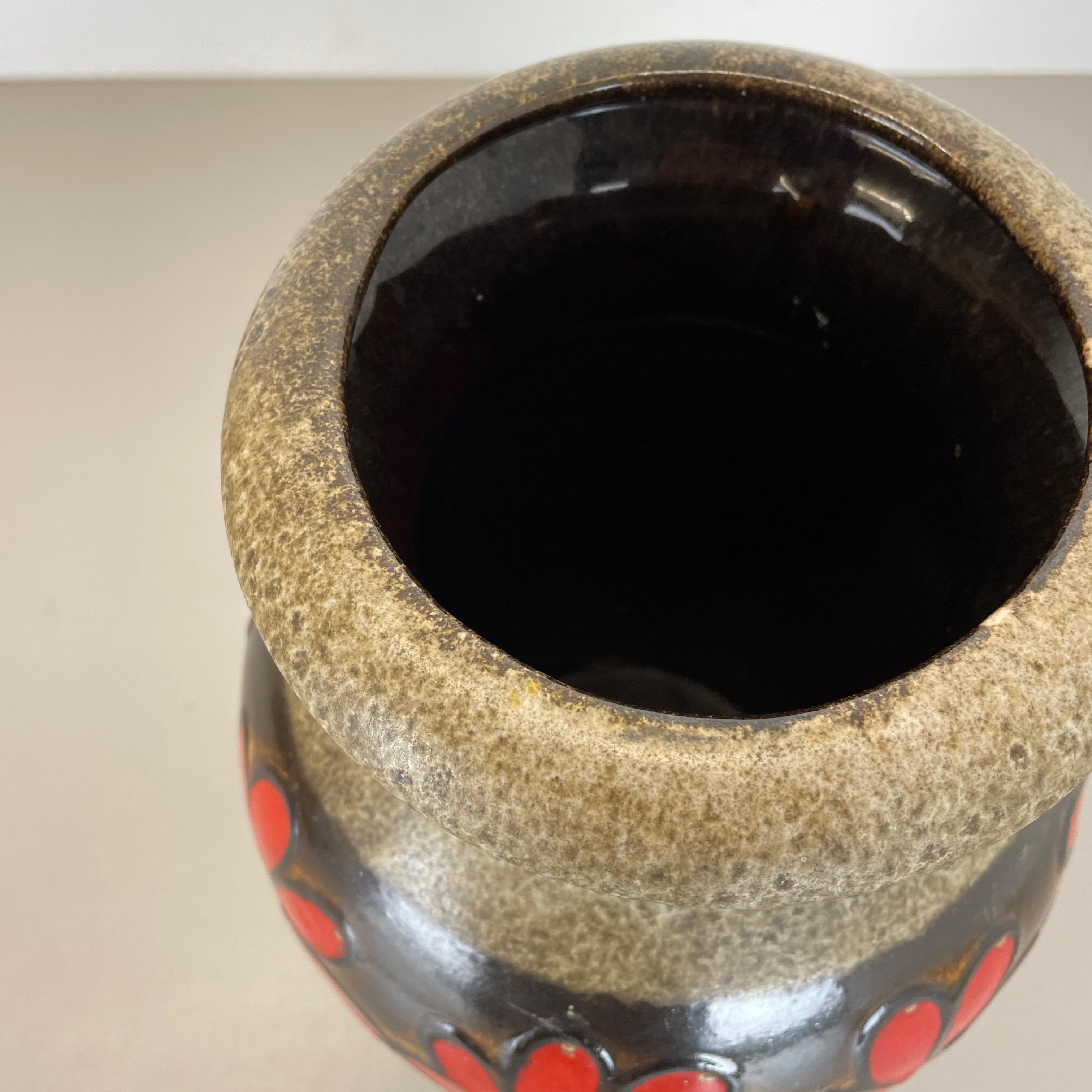 20th Century Large Pottery Fat Lava Multi-Color 