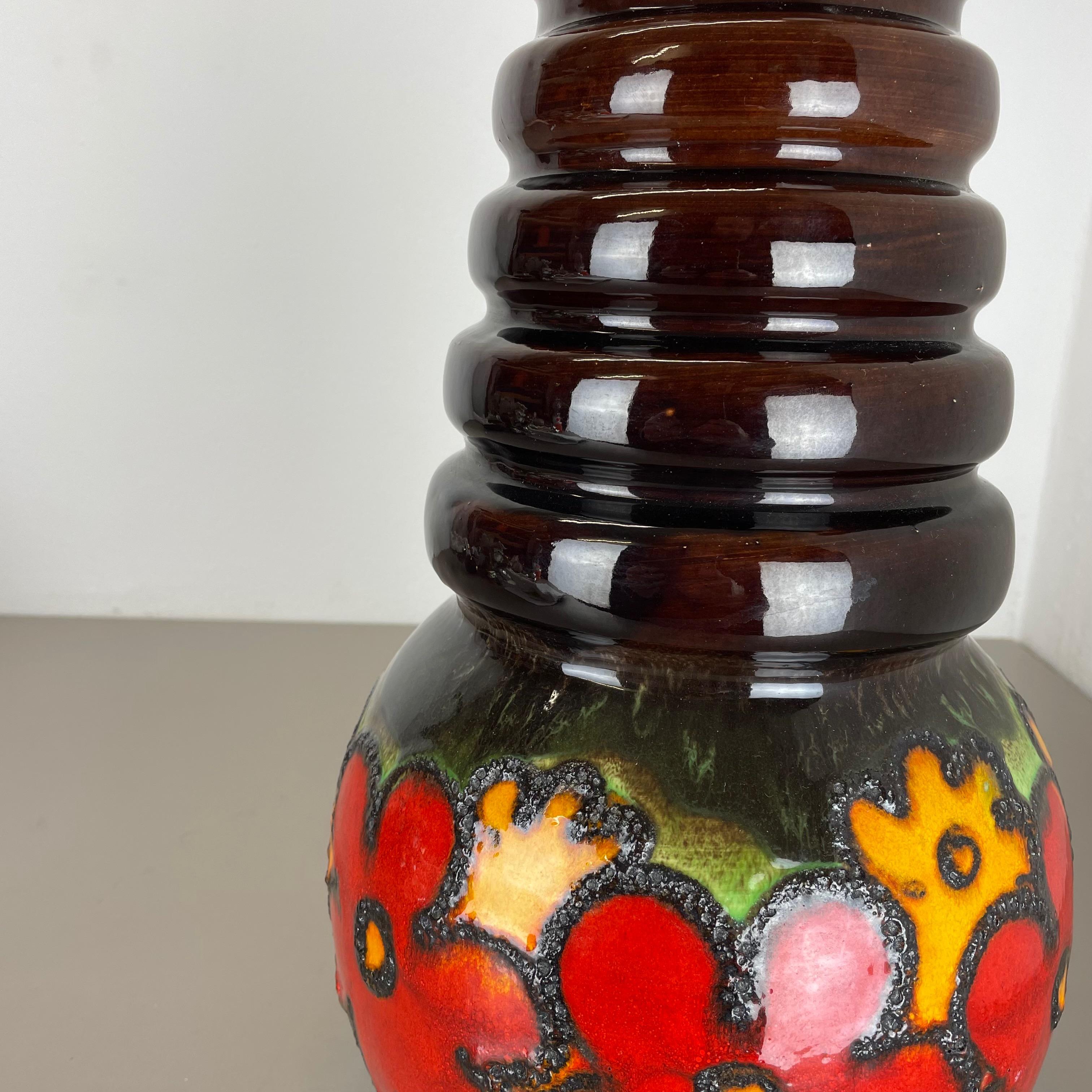 Große mehrfarbige Fat Lava-Stehlampe „FLORAL“ aus Keramik von Scheurich, 1970er Jahre im Angebot 1