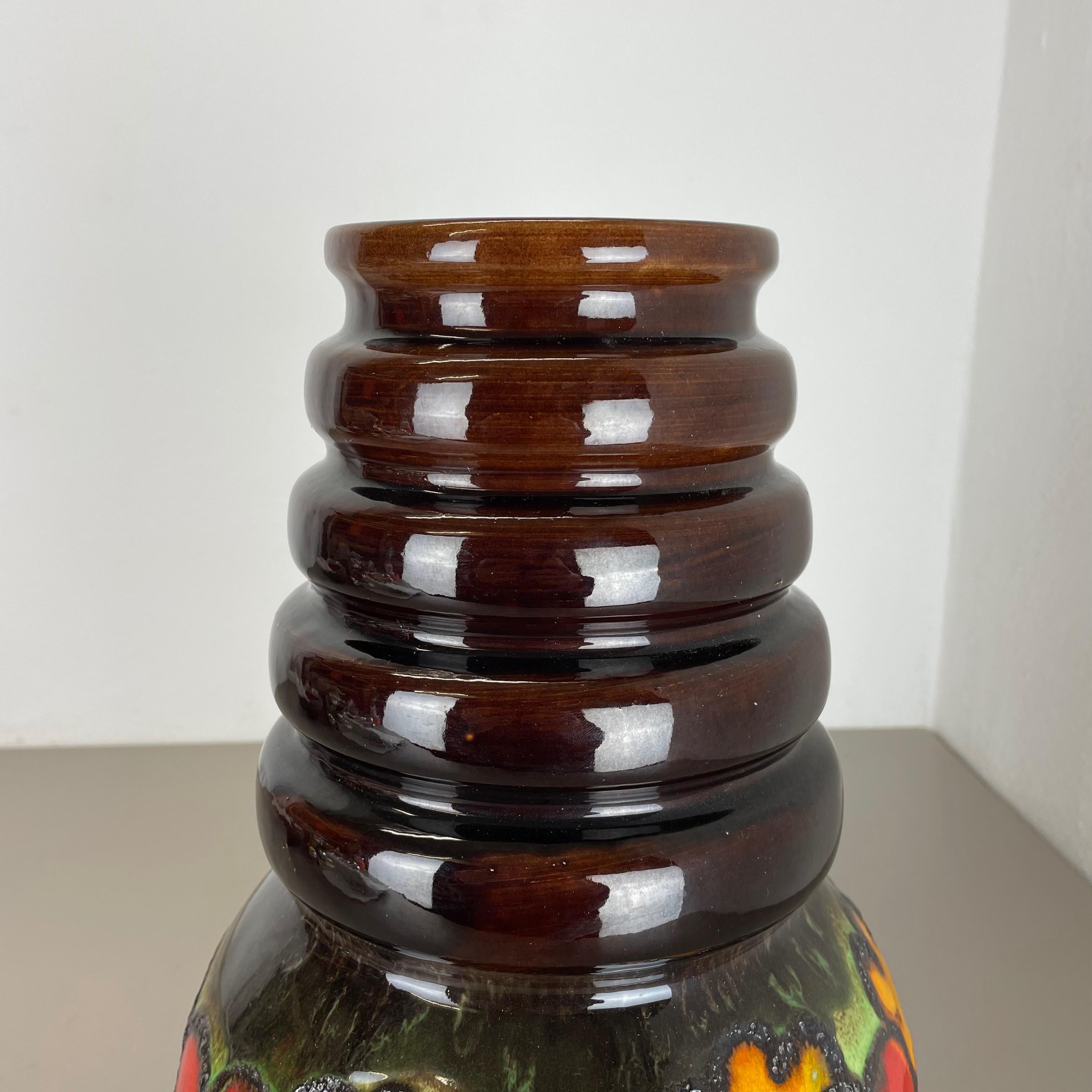 Große mehrfarbige Fat Lava-Stehlampe „FLORAL“ aus Keramik von Scheurich, 1970er Jahre im Angebot 2