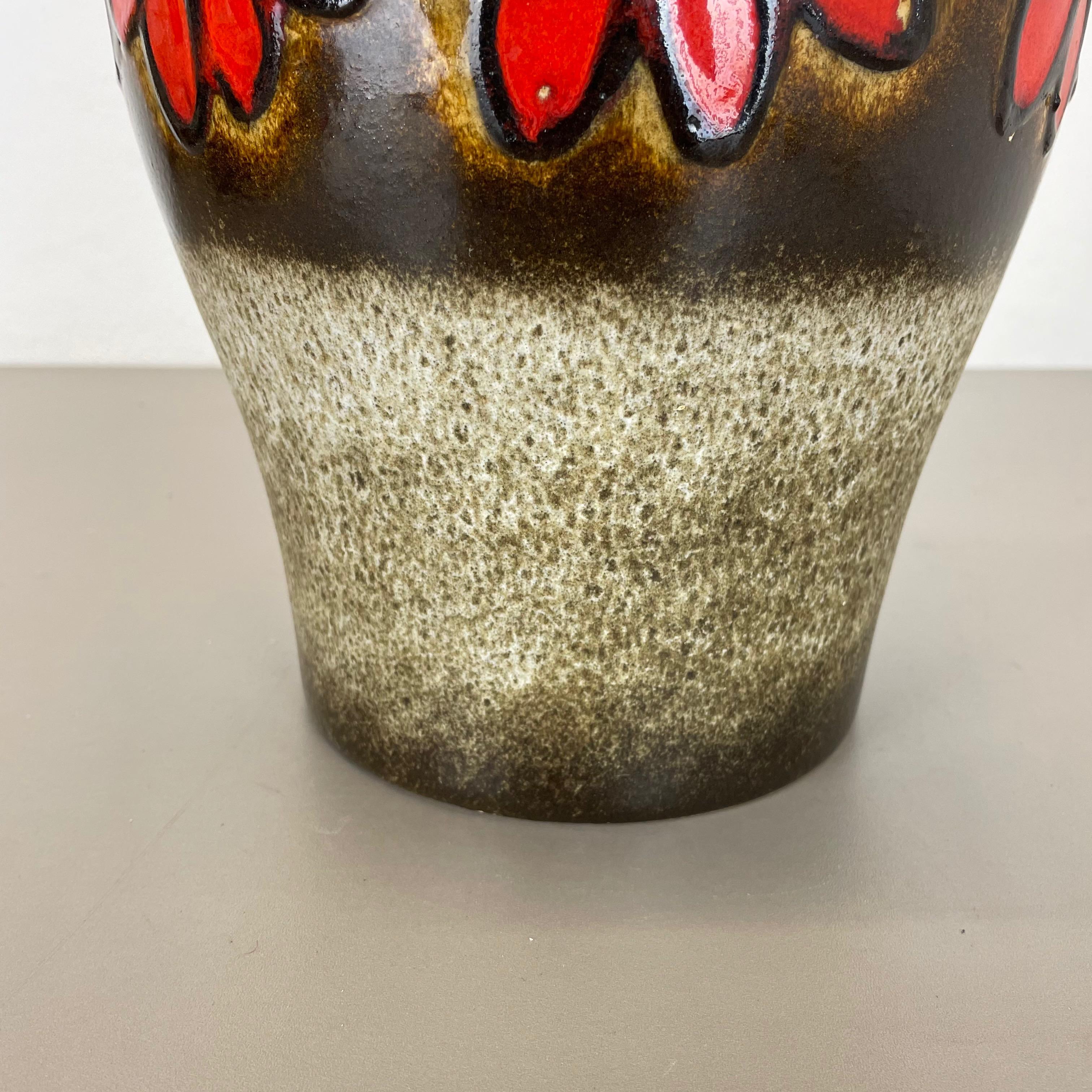 Große mehrfarbige Bodenvase „FLORAL“ aus Keramik Fat Lava „FLORAL“ von Scheurich, hergestellt, 1970er Jahre im Angebot 3