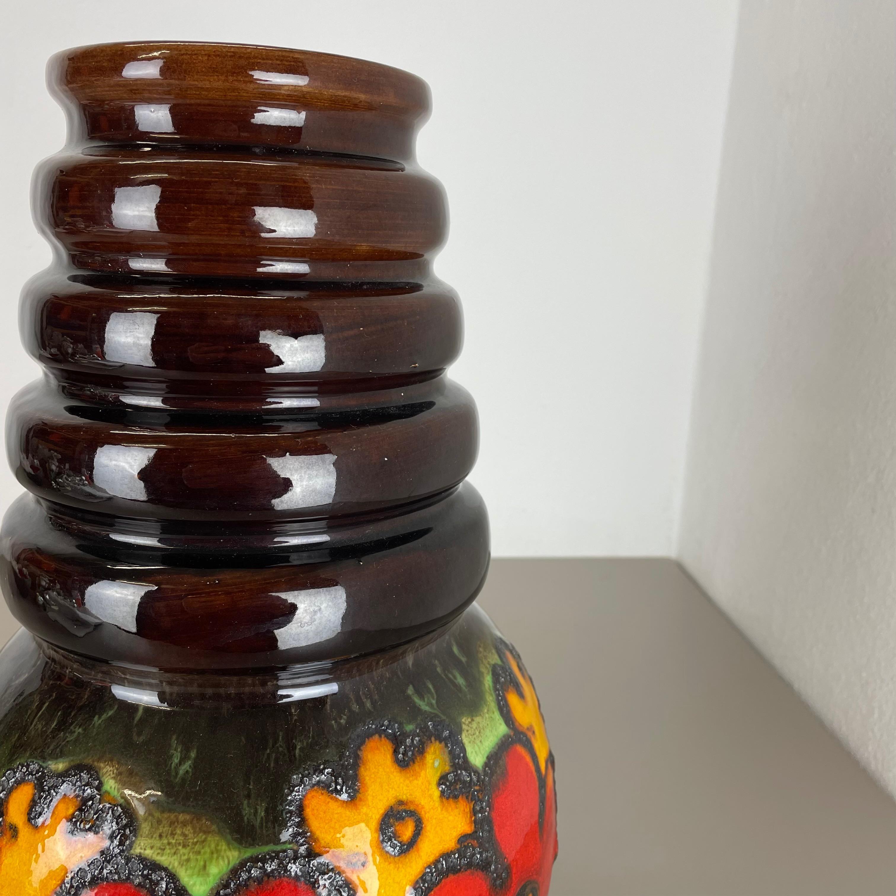 Große mehrfarbige Fat Lava-Stehlampe „FLORAL“ aus Keramik von Scheurich, 1970er Jahre im Angebot 3