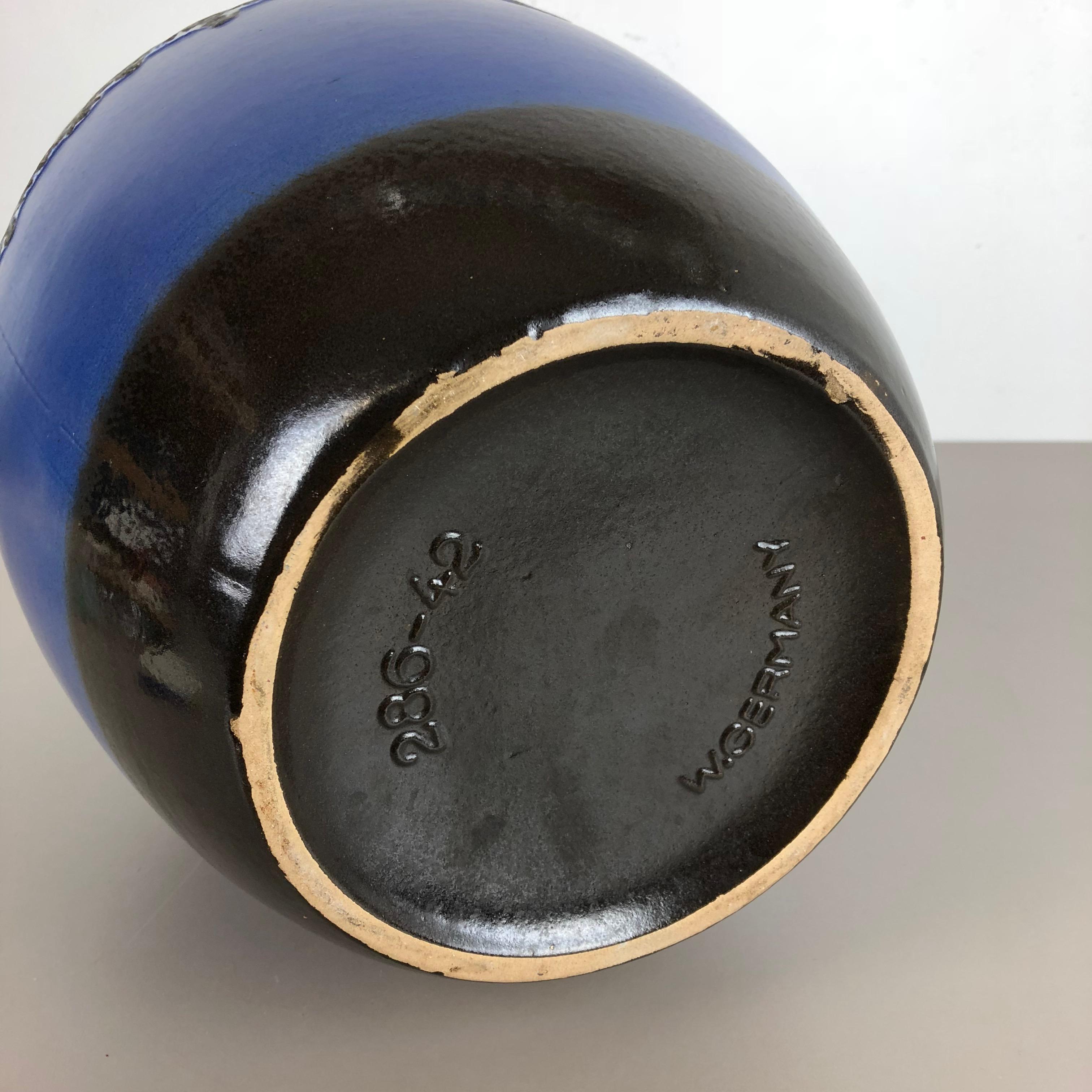 Grande vaso in ceramica Fat Lava Multicolor 286-42 realizzato da Scheurich, anni '70 in vendita 5