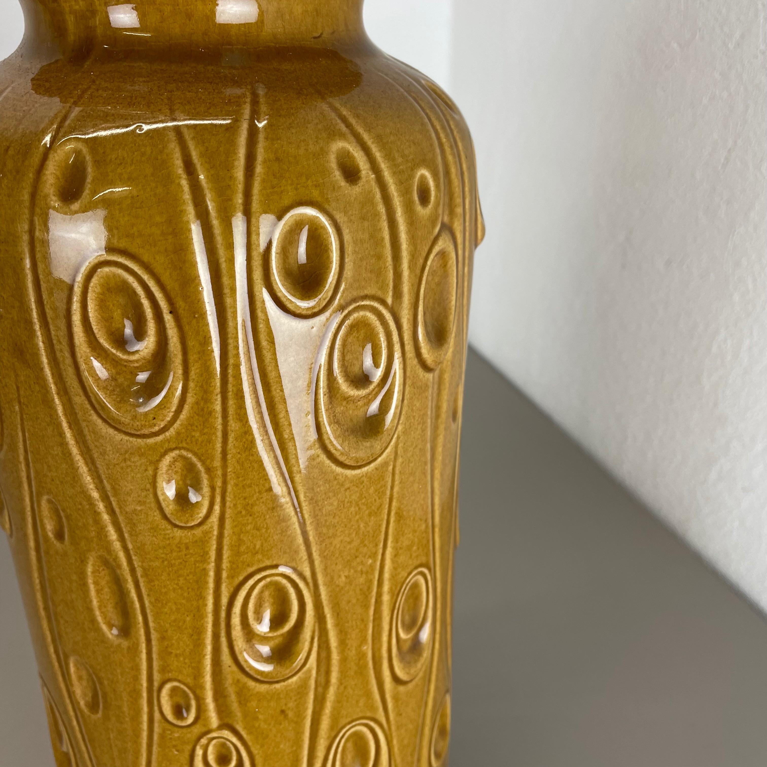 Large Pottery Fat Lava Ochre Floor Vase Made by Scheurich, 1970s For Sale 6