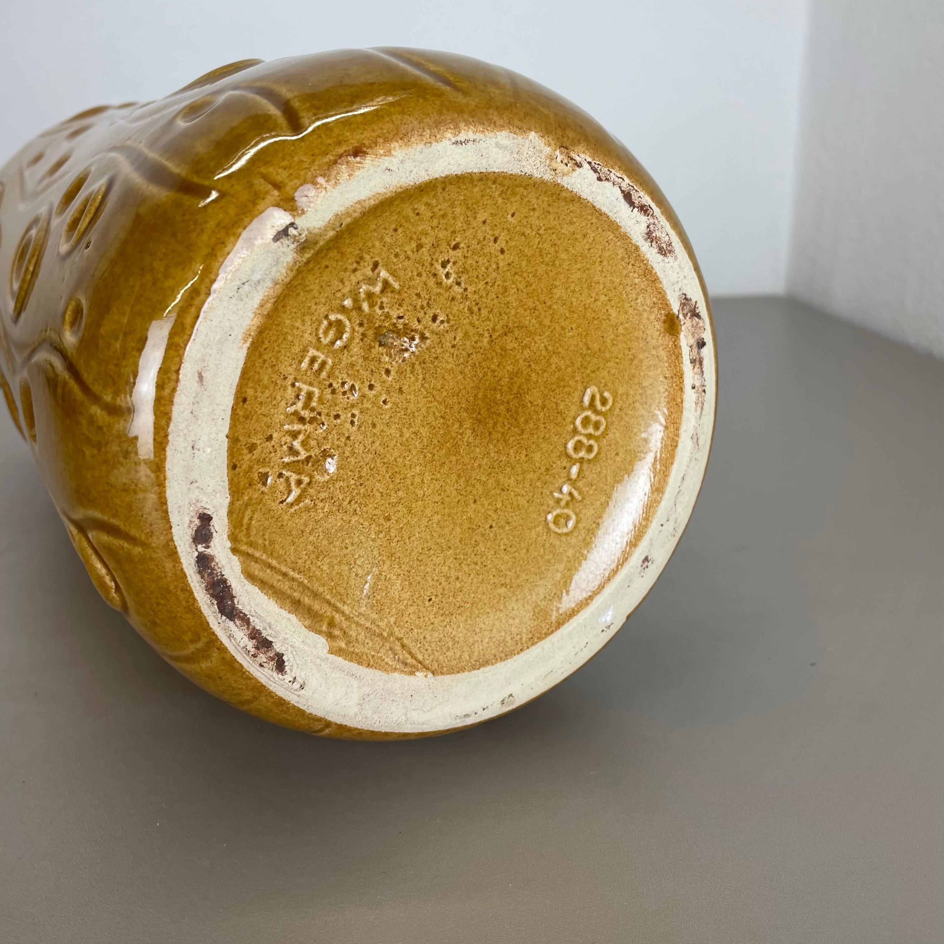 Large Pottery Fat Lava Ochre Floor Vase Made by Scheurich, 1970s For Sale 10