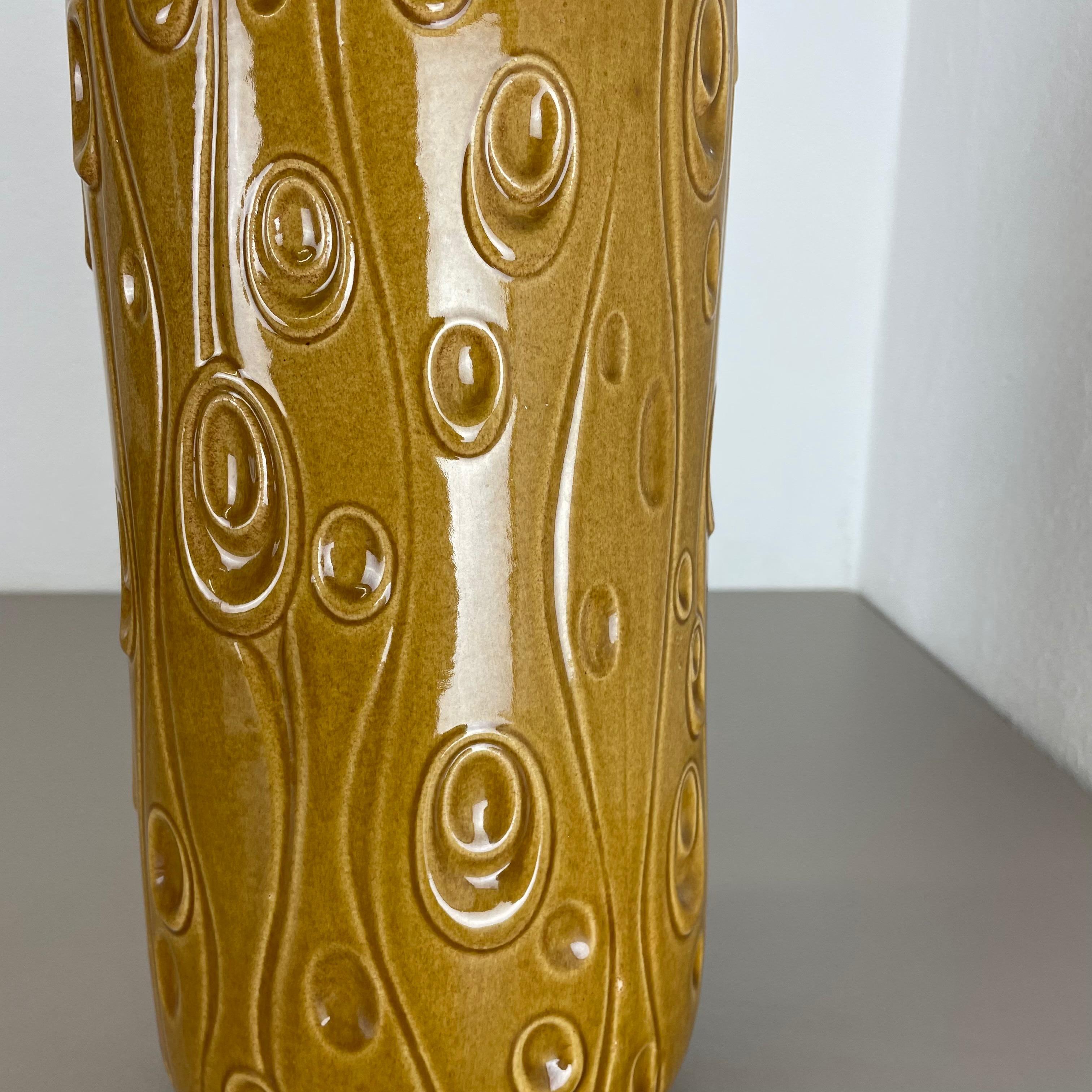 Large Pottery Fat Lava Ochre Floor Vase Made by Scheurich, 1970s For Sale 2