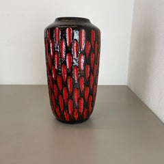 Large Pottery Fat Lava "Strawberry" 517-38 Floor Vase Made by Scheurich, 1970s