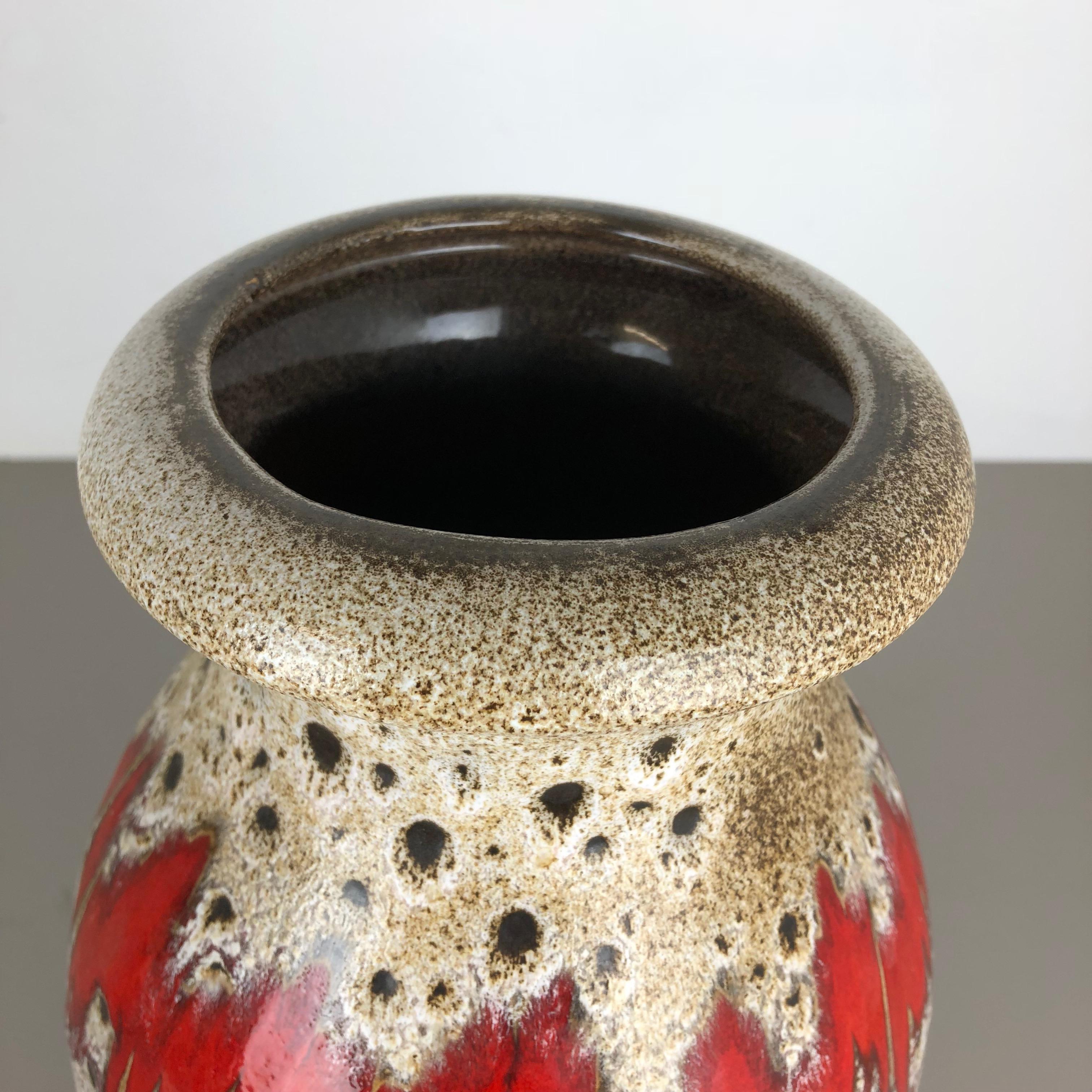 Large Pottery Fat Lava ZIG-ZAG Multi-Color 290-40 Vase Made by Scheurich, 1970s In Good Condition In Kirchlengern, DE