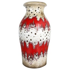 Large Pottery Fat Lava ZIG-ZAG Multi-Color 290-40 Vase Made by Scheurich, 1970s