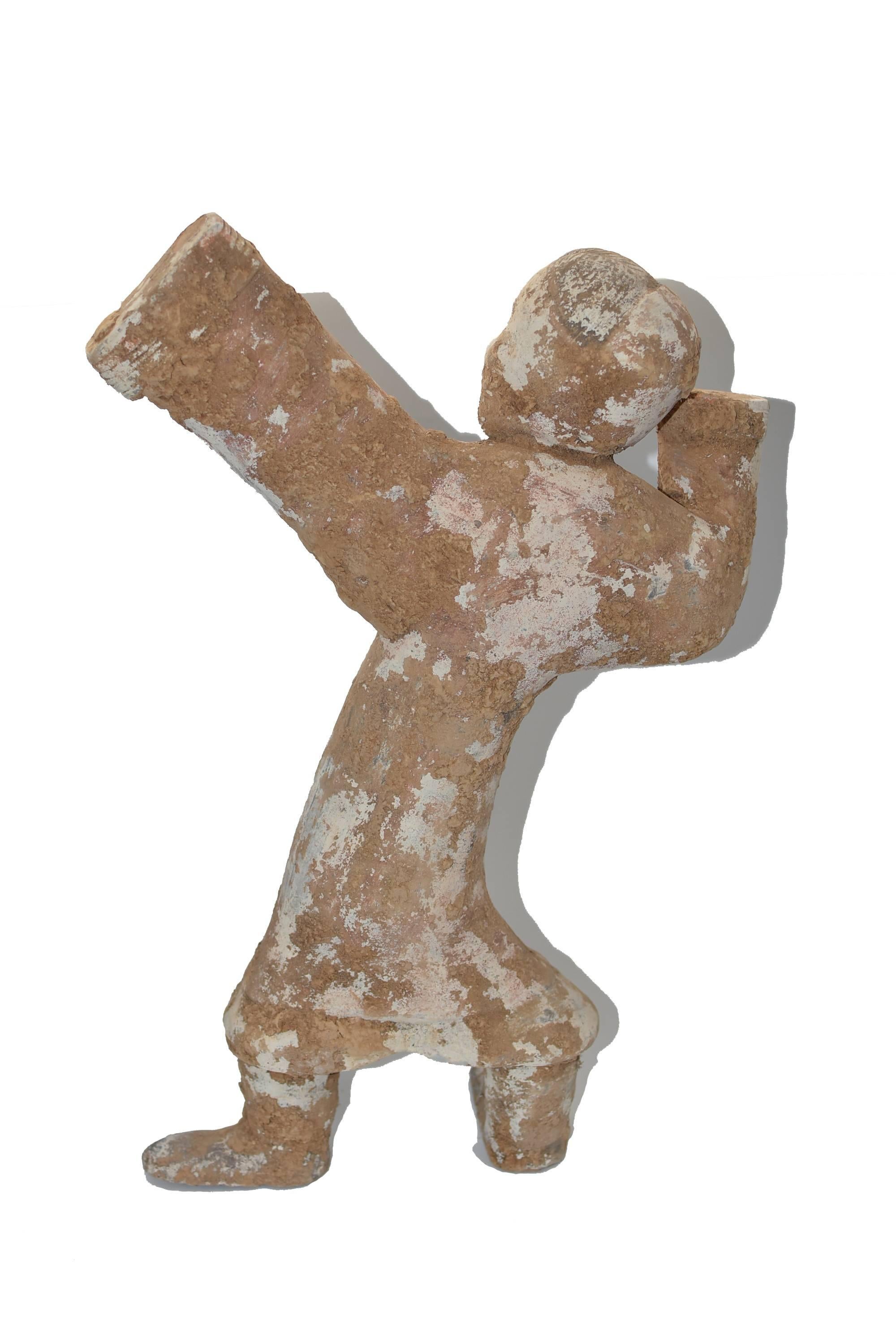 Large Pottery Figure Dancer, Han Style Terracotta Servant 3