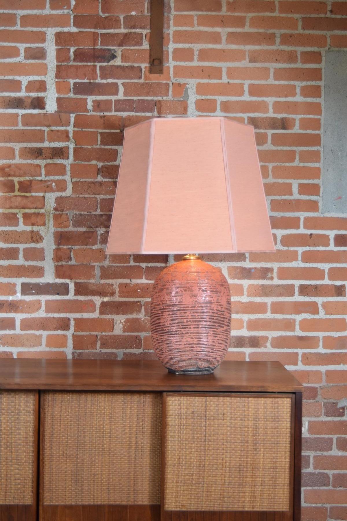 Large Pottery Lamp from Paris in the Manner of Jean Besnard For Sale 3