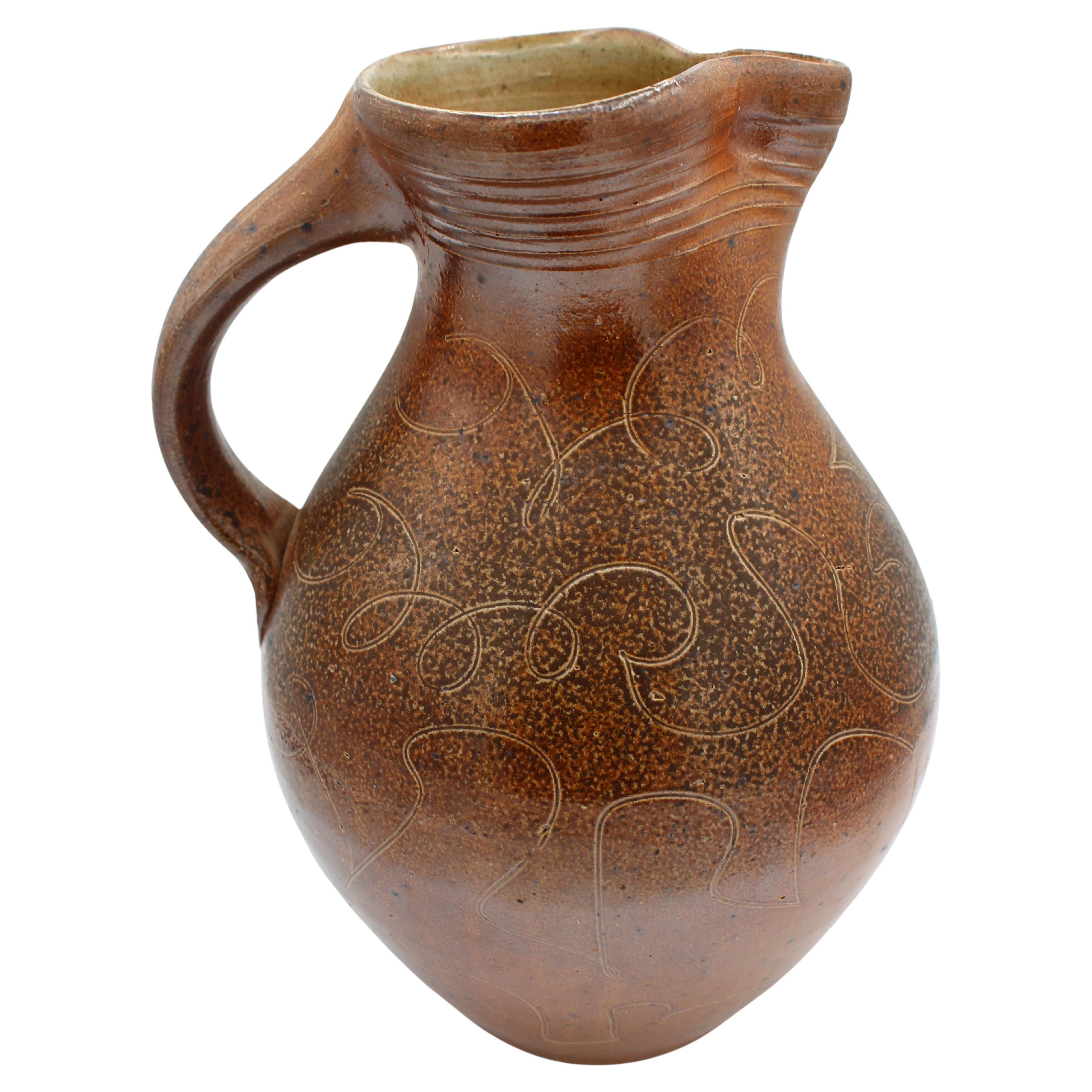 Large Pottery Pitcher by Mark Hewitt, Chatham Co., NC, November 1995 For Sale