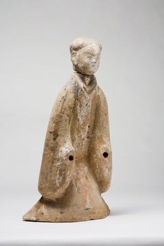 Large Pottery Standing Figure of Attendant
