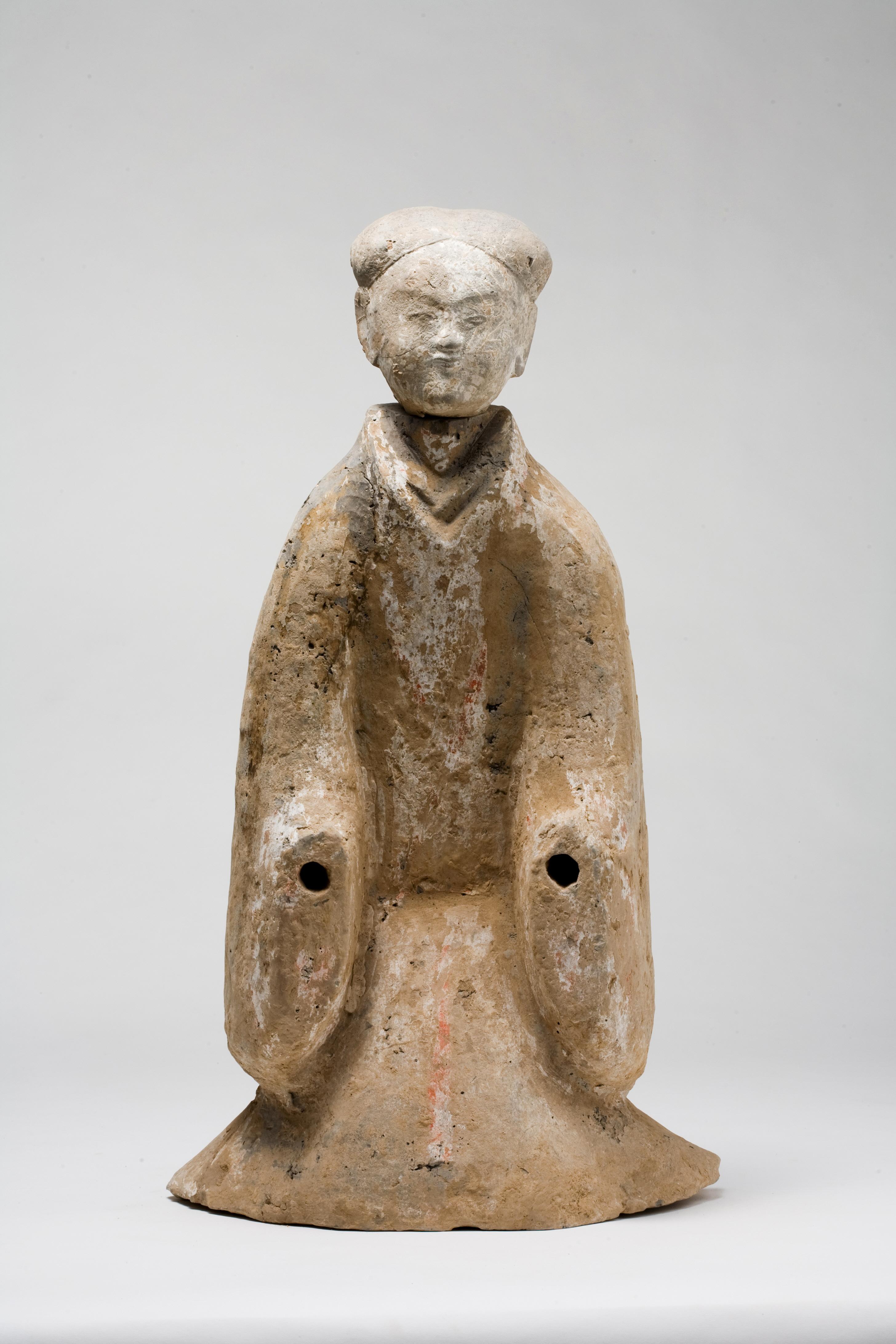 Large Pottery Standing Figure of Attendant, Han dynasty For Sale 2