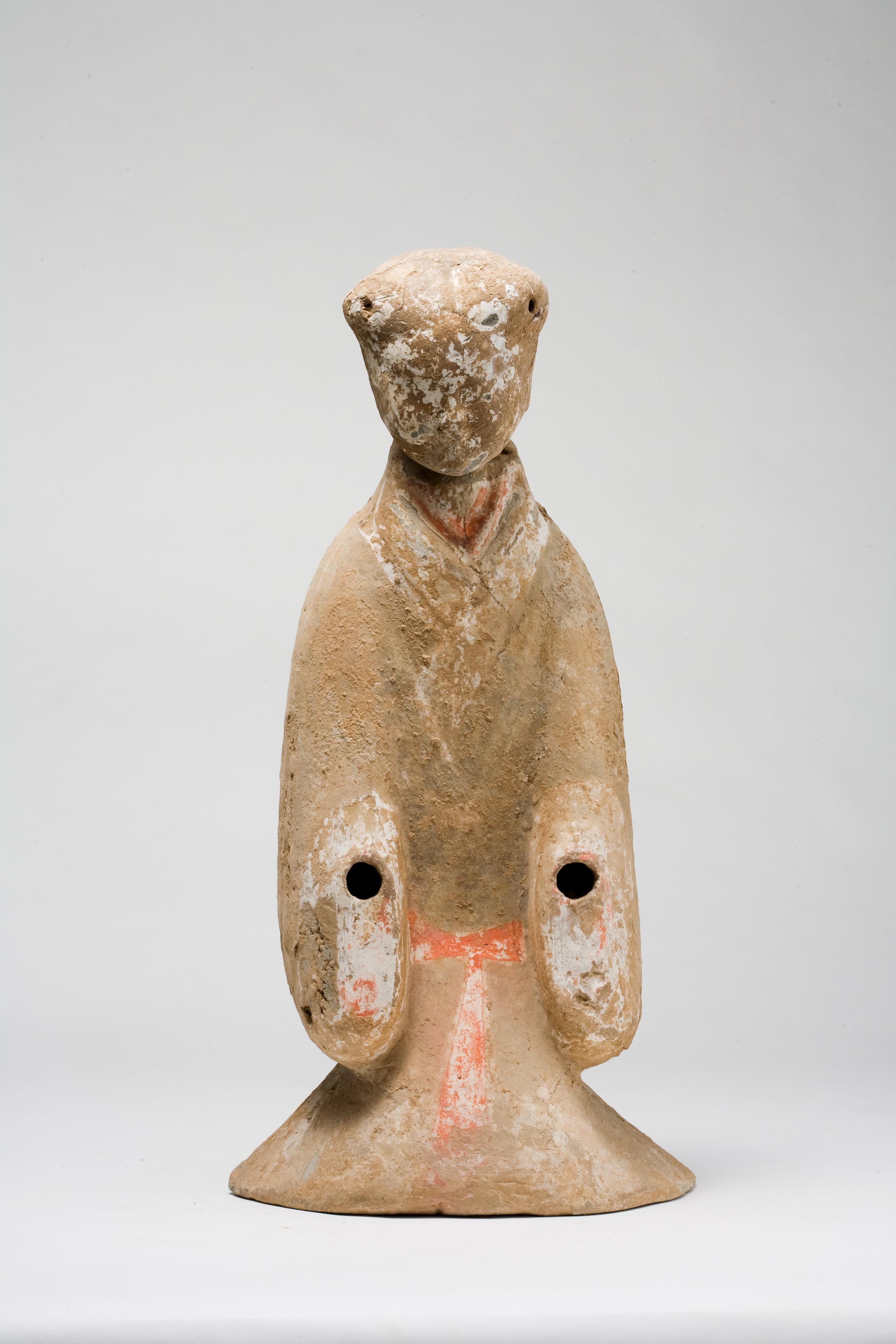 Large Pottery Standing Figure of Attendant, Han dynasty For Sale 3