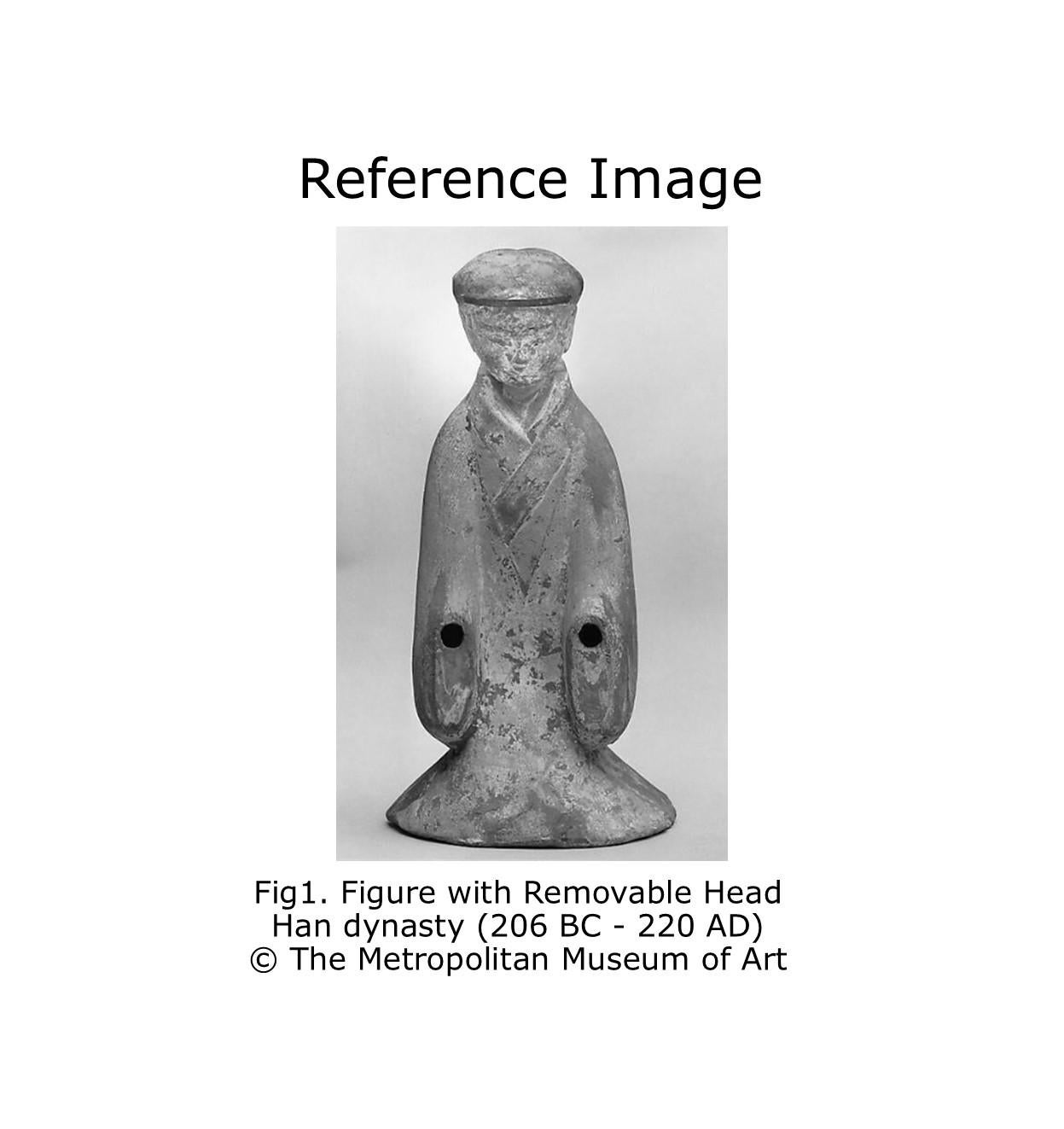 Large Pottery Standing Figure of Attendant, Han dynasty For Sale 4