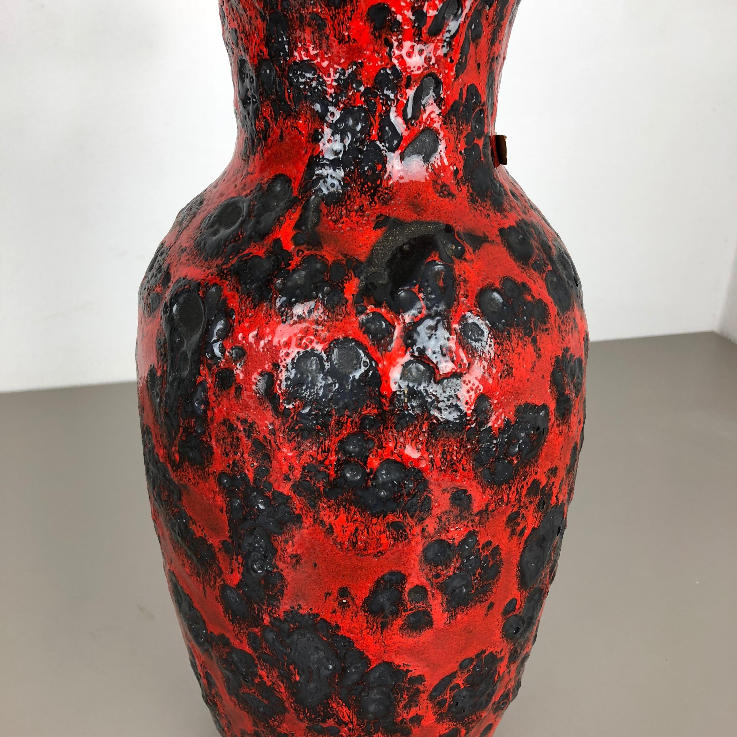 Large Pottery super color Fat Lava Multi-Color 239-41 Vase Scheurich WGP, 1970s 3