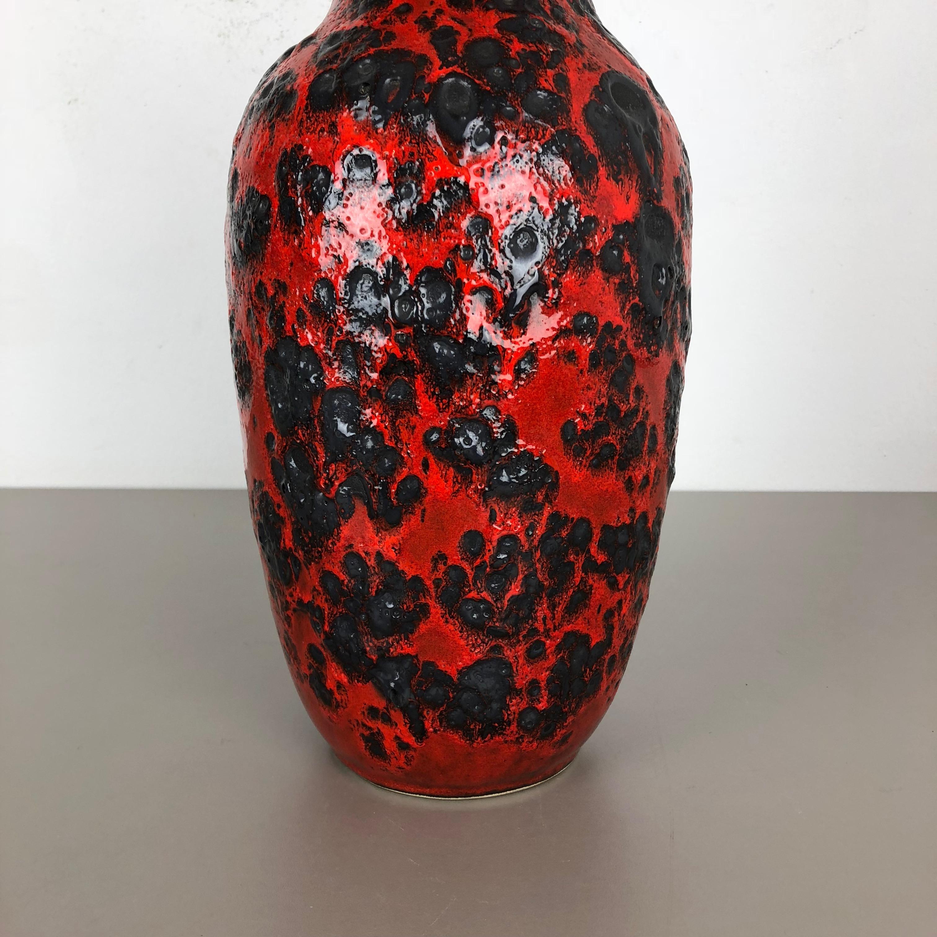 Mid-Century Modern Large Pottery Super Color Fat Lava Multi-Color 239-41 Vase Scheurich WGP, 1970s For Sale