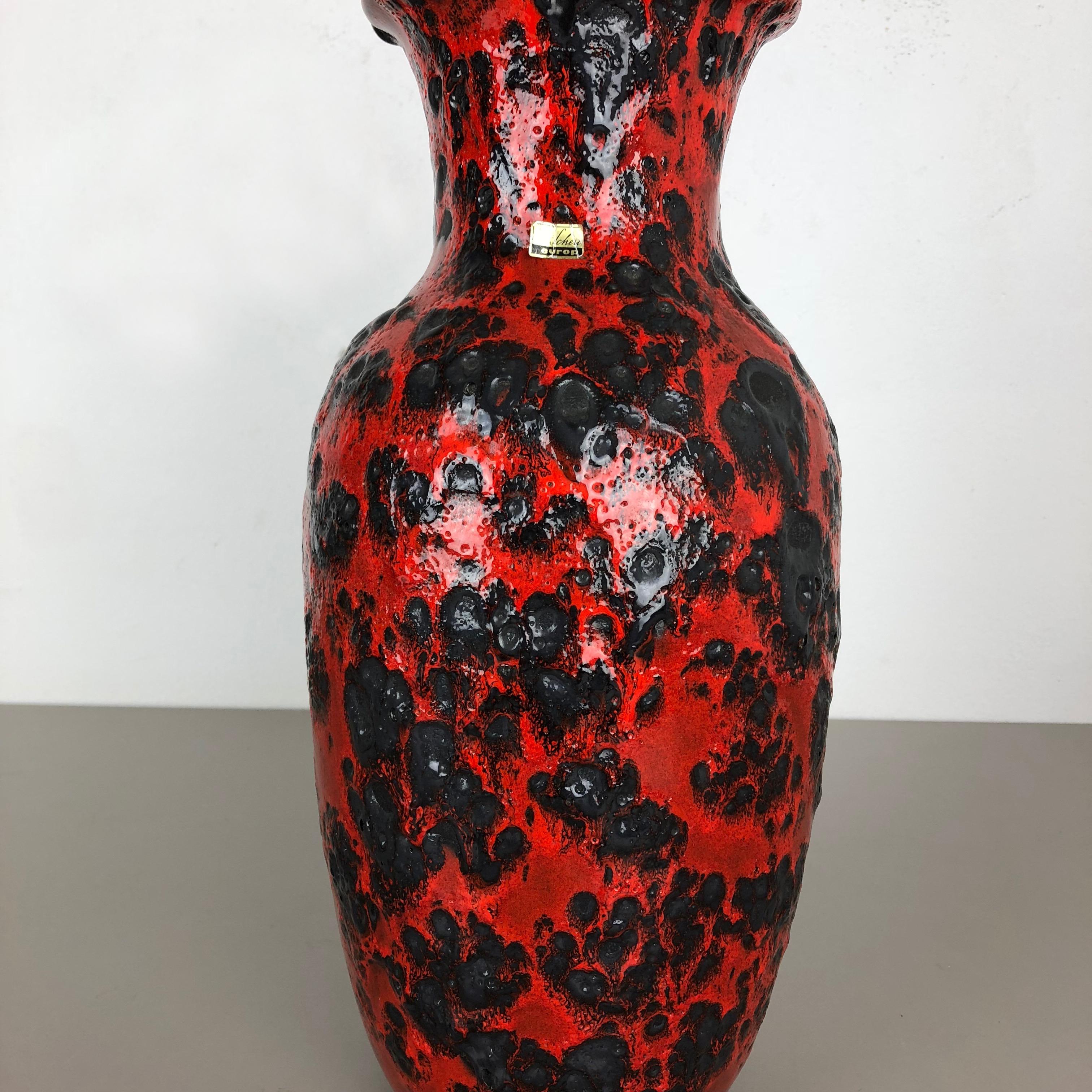 German Large Pottery Super Color Fat Lava Multi-Color 239-41 Vase Scheurich WGP, 1970s For Sale