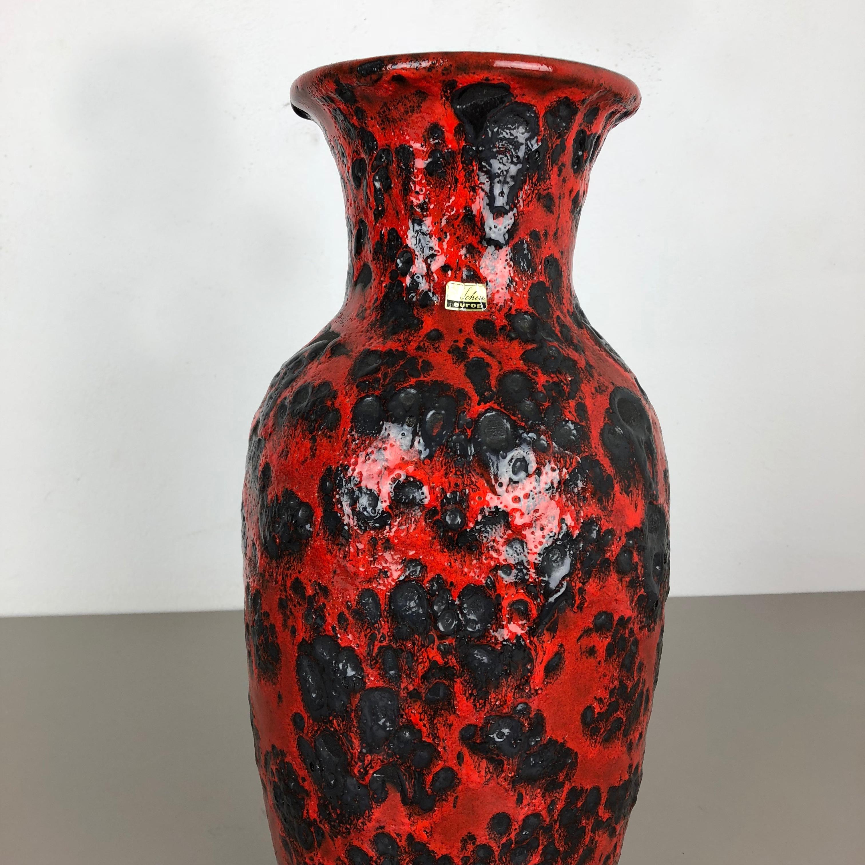 20th Century Large Pottery super color Fat Lava Multi-Color 239-41 Vase Scheurich WGP, 1970s