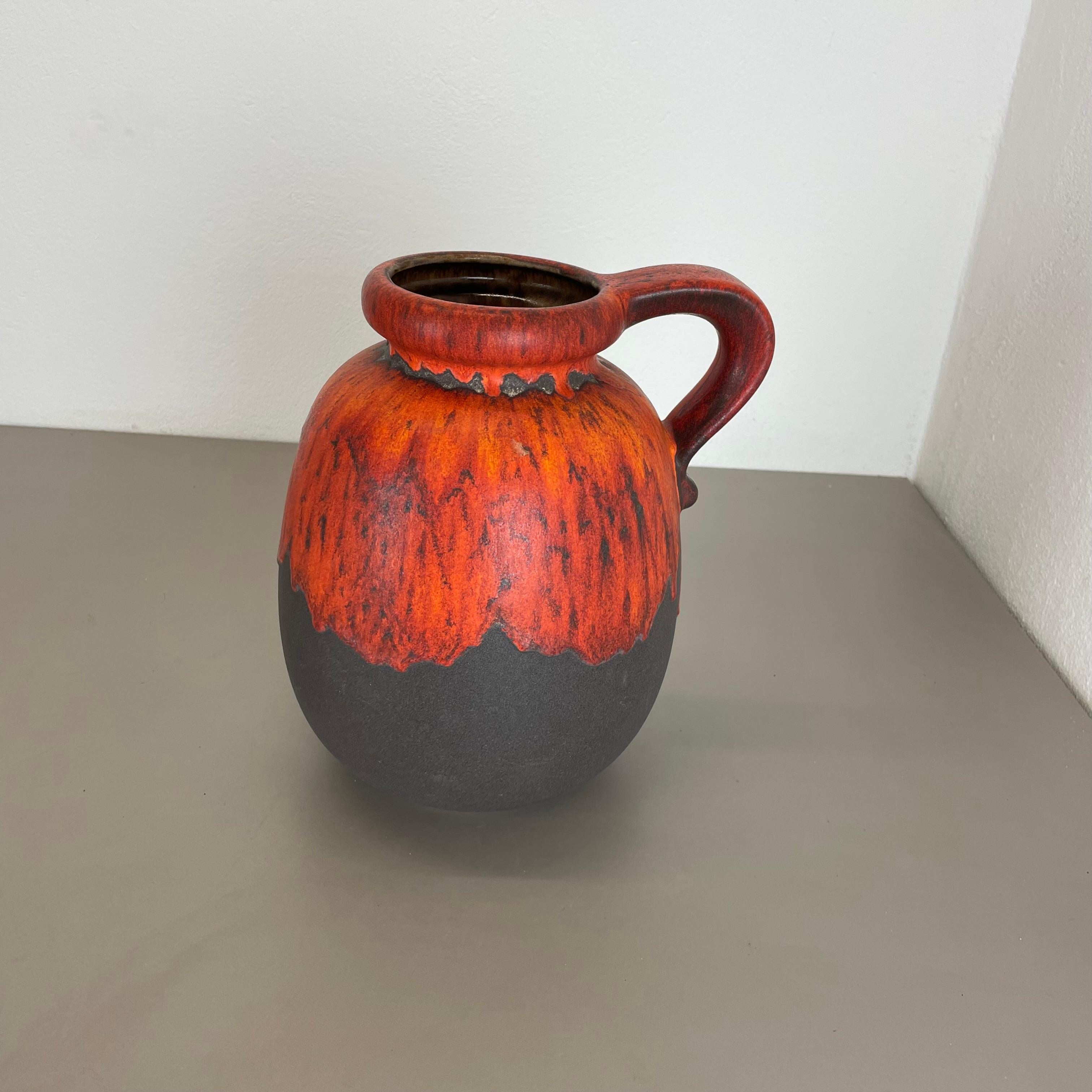 Mid-Century Modern Large Pottery Super Color Fat Lava Multi-Color 484-30 Vase Scheurich WGP, 1970s For Sale