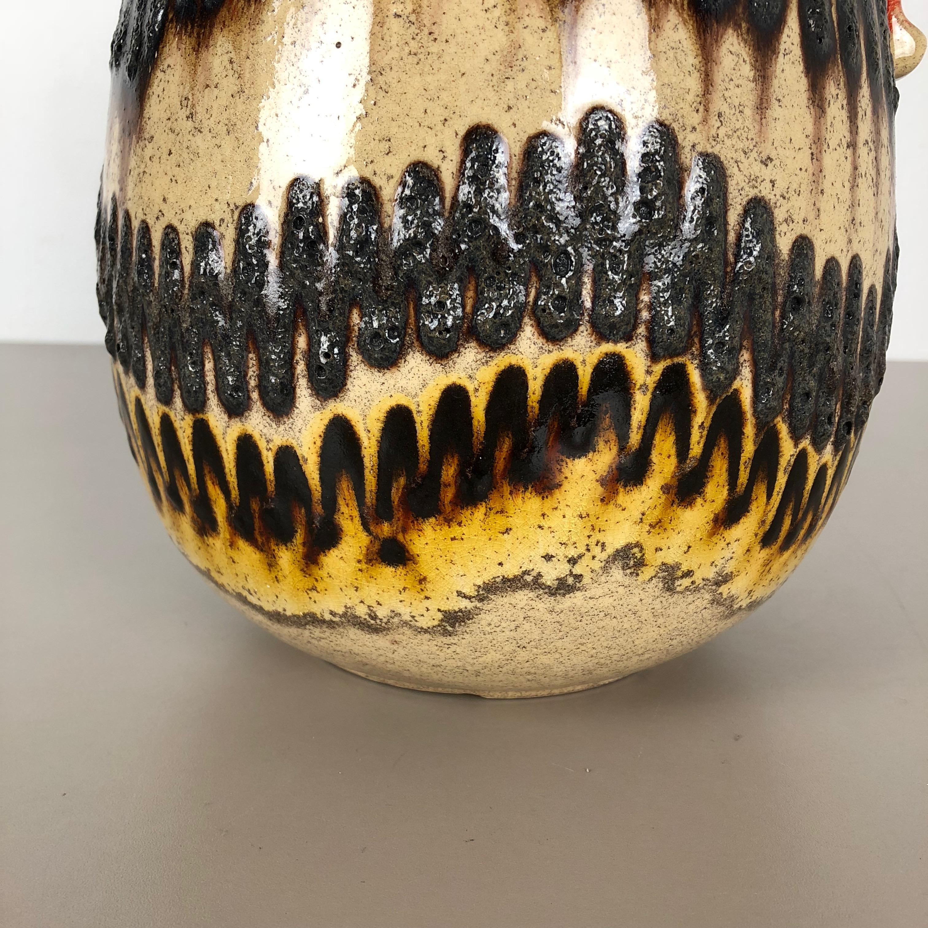 Large Pottery Super Color Fat Lava Multi-Color 484-30 Vase Scheurich WGP, 1970s (Deutsch)