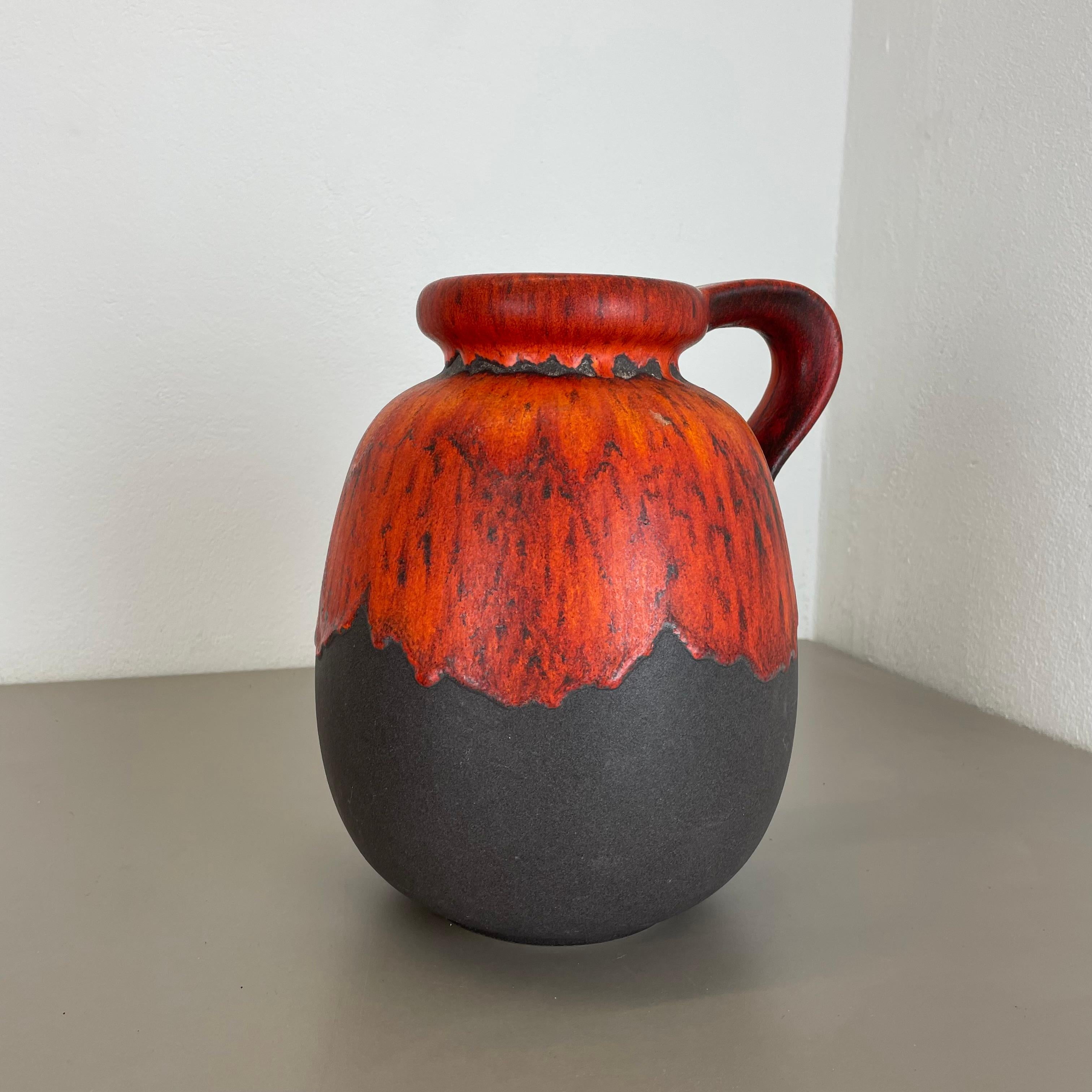 German Large Pottery Super Color Fat Lava Multi-Color 484-30 Vase Scheurich WGP, 1970s For Sale
