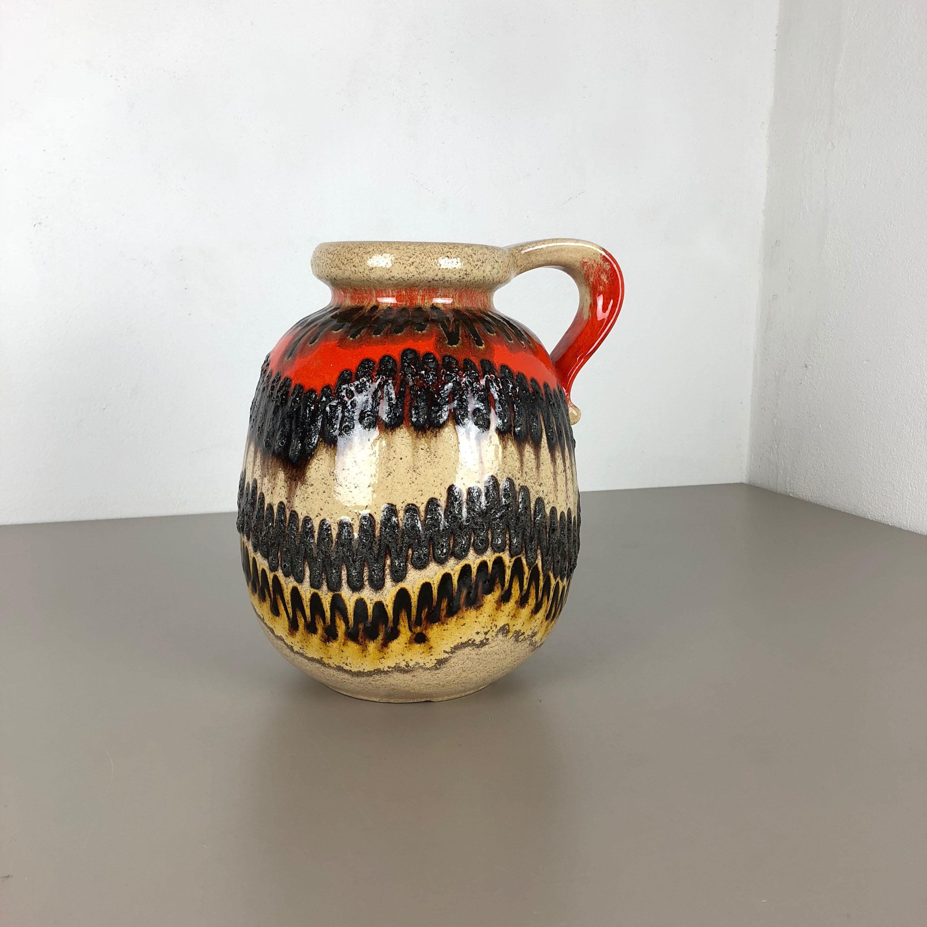 Large Pottery Super Color Fat Lava Multi-Color 484-30 Vase Scheurich WGP, 1970s In Good Condition In Kirchlengern, DE