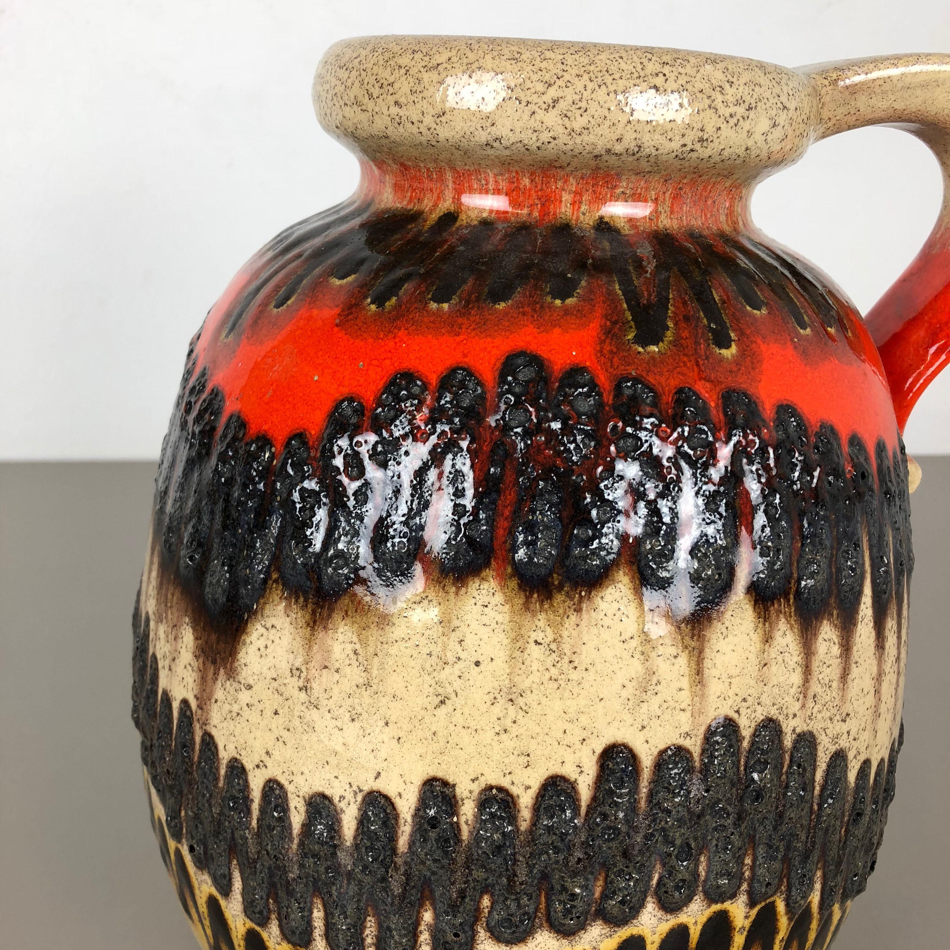 Large Pottery Super Color Fat Lava Multi-Color 484-30 Vase Scheurich WGP, 1970s (20. Jahrhundert)