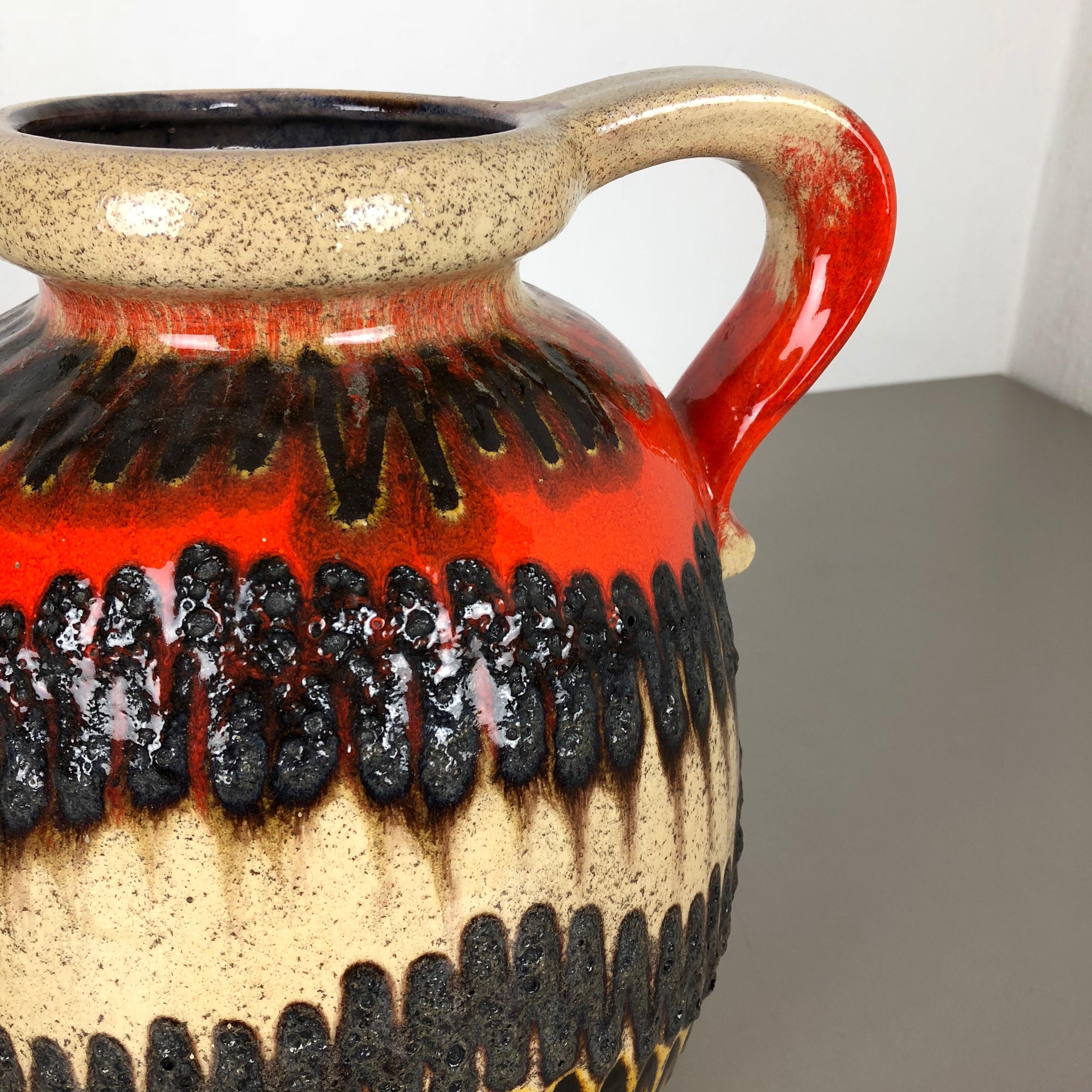 Large Pottery Super Color Fat Lava Multi-Color 484-30 Vase Scheurich WGP, 1970s (Keramik)