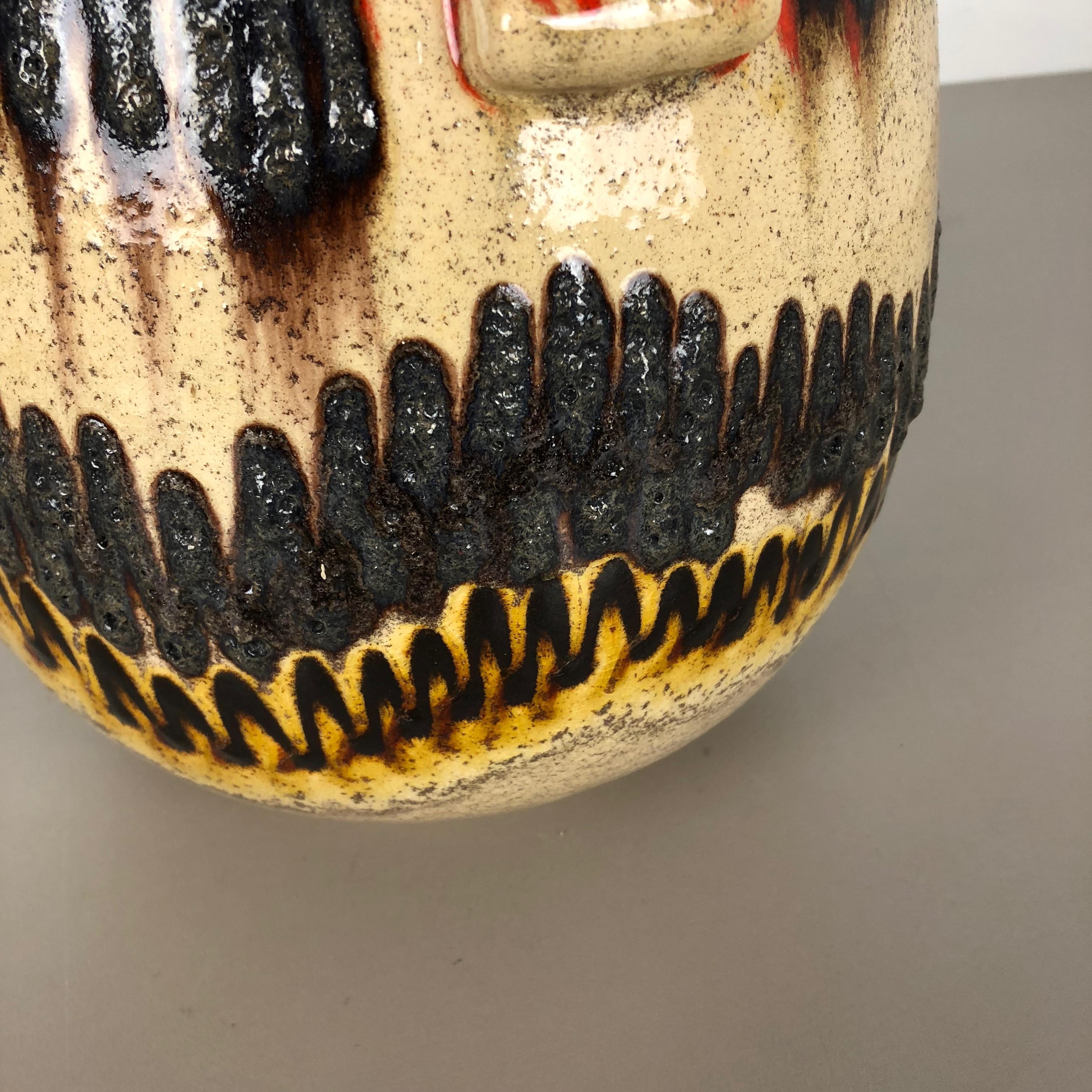 Large Pottery Super Color Fat Lava Multi-Color 484-30 Vase Scheurich WGP, 1970s 2