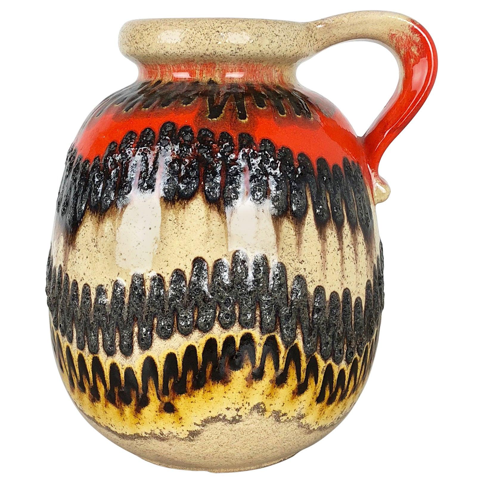 Large Pottery Super Color Fat Lava Multi-Color 484-30 Vase Scheurich WGP, 1970s