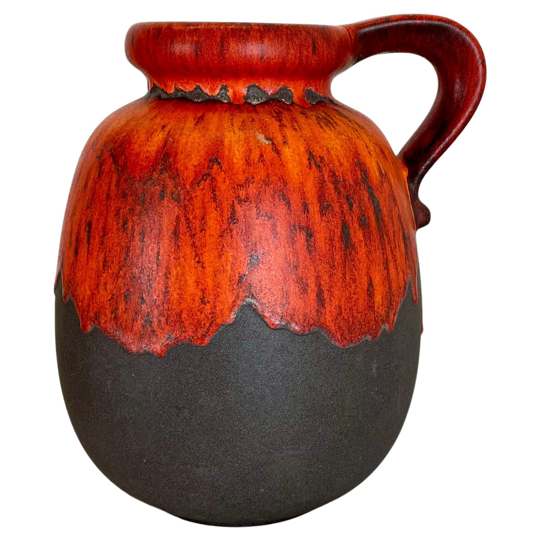 Large Pottery Super Color Fat Lava Multi-Color 484-30 Vase Scheurich WGP, 1970s For Sale