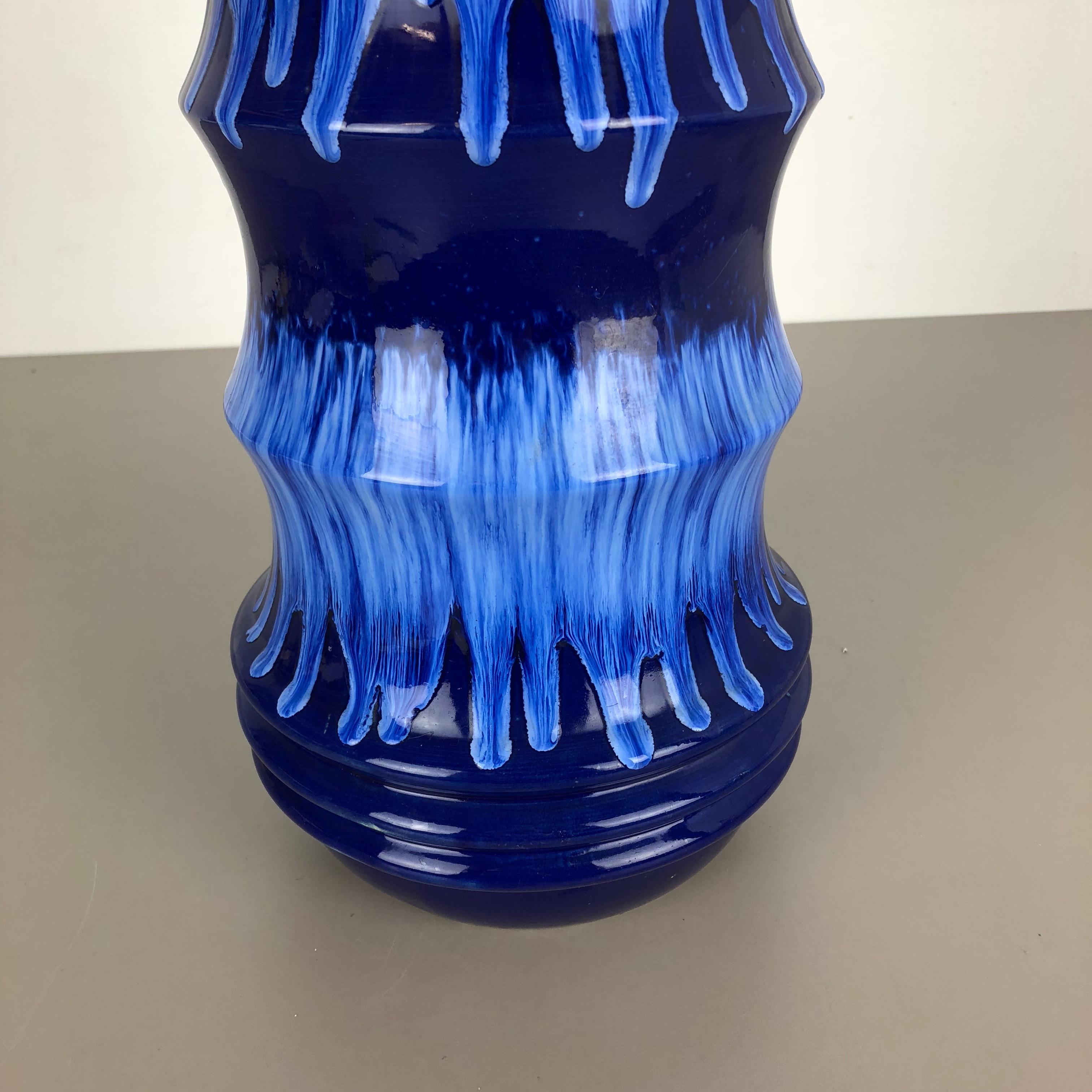 Large Pottery Super Fat Lava Multi-Color 266-53 Vase Scheurich WGP, 1970s For Sale 5