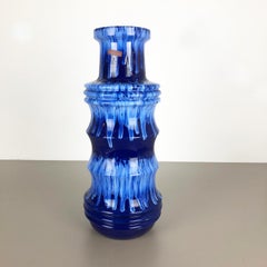Large Pottery Super Fat Lava Multi-Color 266-53 Vase Scheurich WGP, 1970s