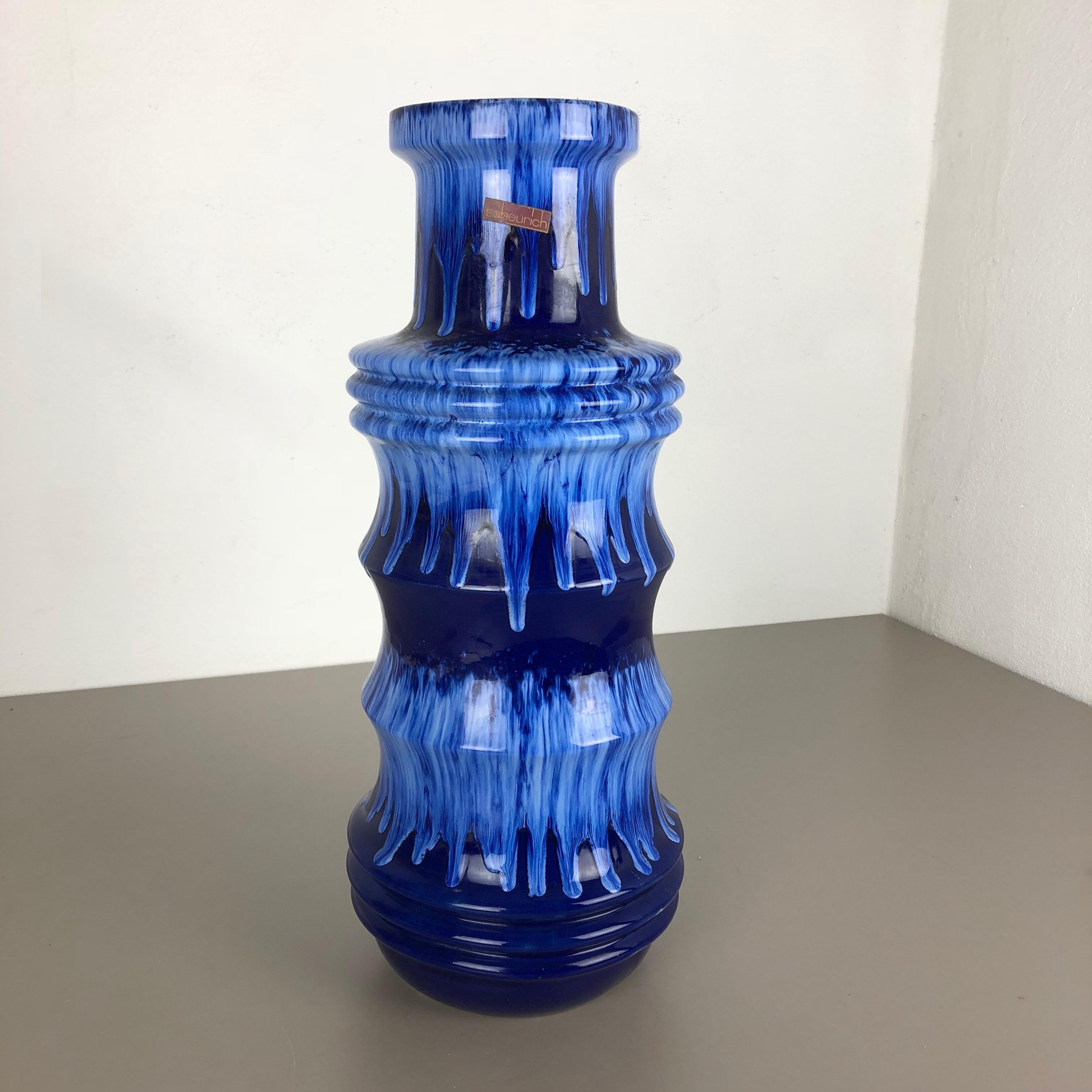 Große große Keramik-Vase Super Fat Lava Multi-Color 266-53 Scheurich WGP, 1970er Jahre (Moderne der Mitte des Jahrhunderts) im Angebot
